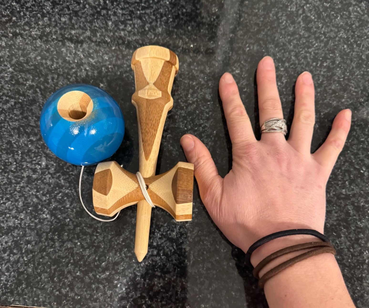 2 Pack | Competition Pro Kendama Full Size | Solid Wood Ball and Cup Coordination Toy | Blue and Red Bundle customer photo 2