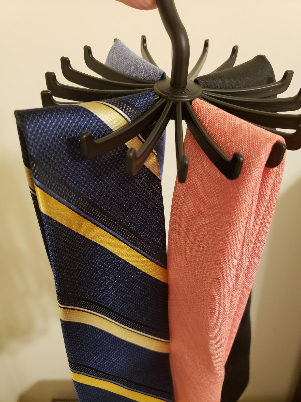 IPOW 2 Pack Updated Twirl Tie Rack Belt Hanger Holder Hook for Closet Organizer Storage customer photo 2