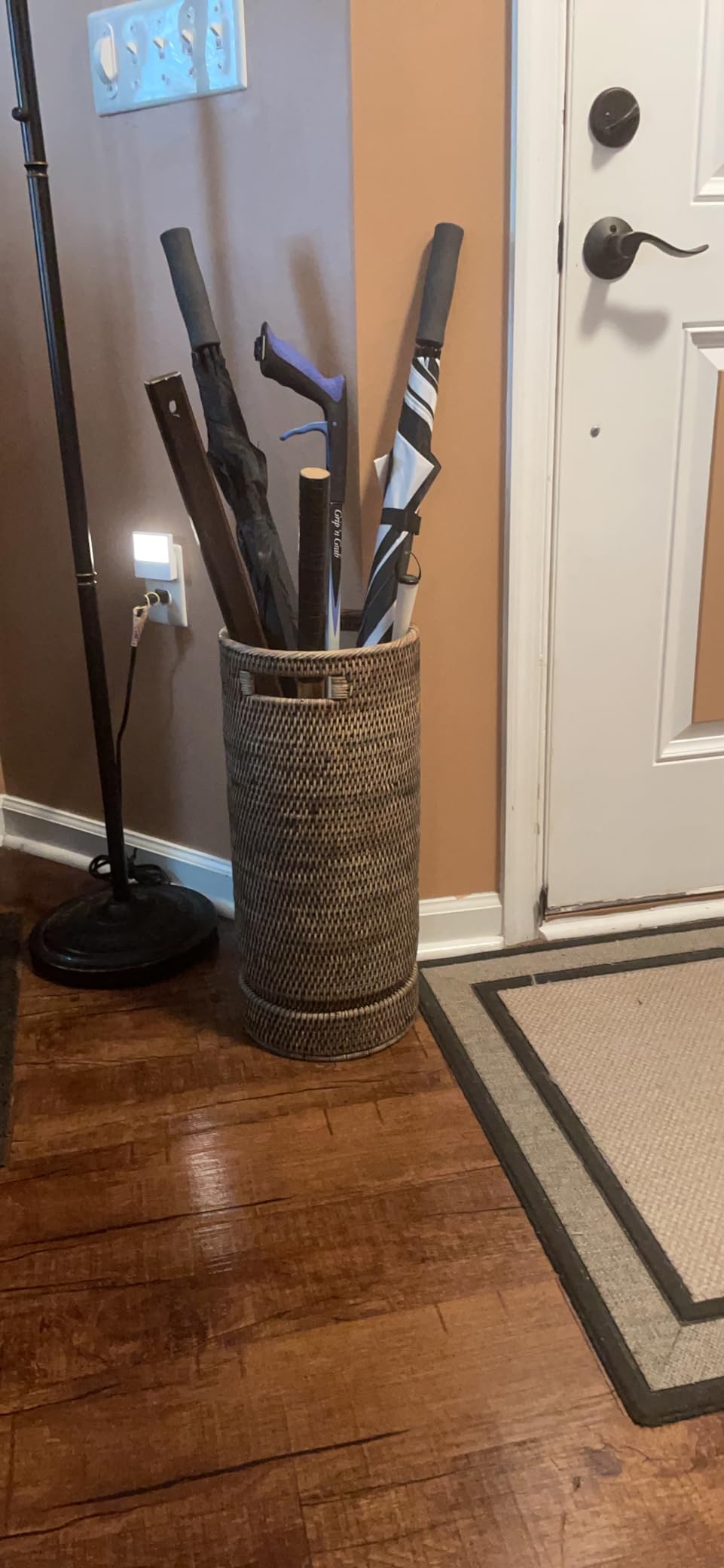 KOUBOO La Jolla Rattan Umbrella Stand, Handmade, Honey Brown, Umbrella Holder, Sturdy, Walking Sticks, Canes, Entryway, Mudroom, Office, Dip Tray, Home Decor customer photo 2