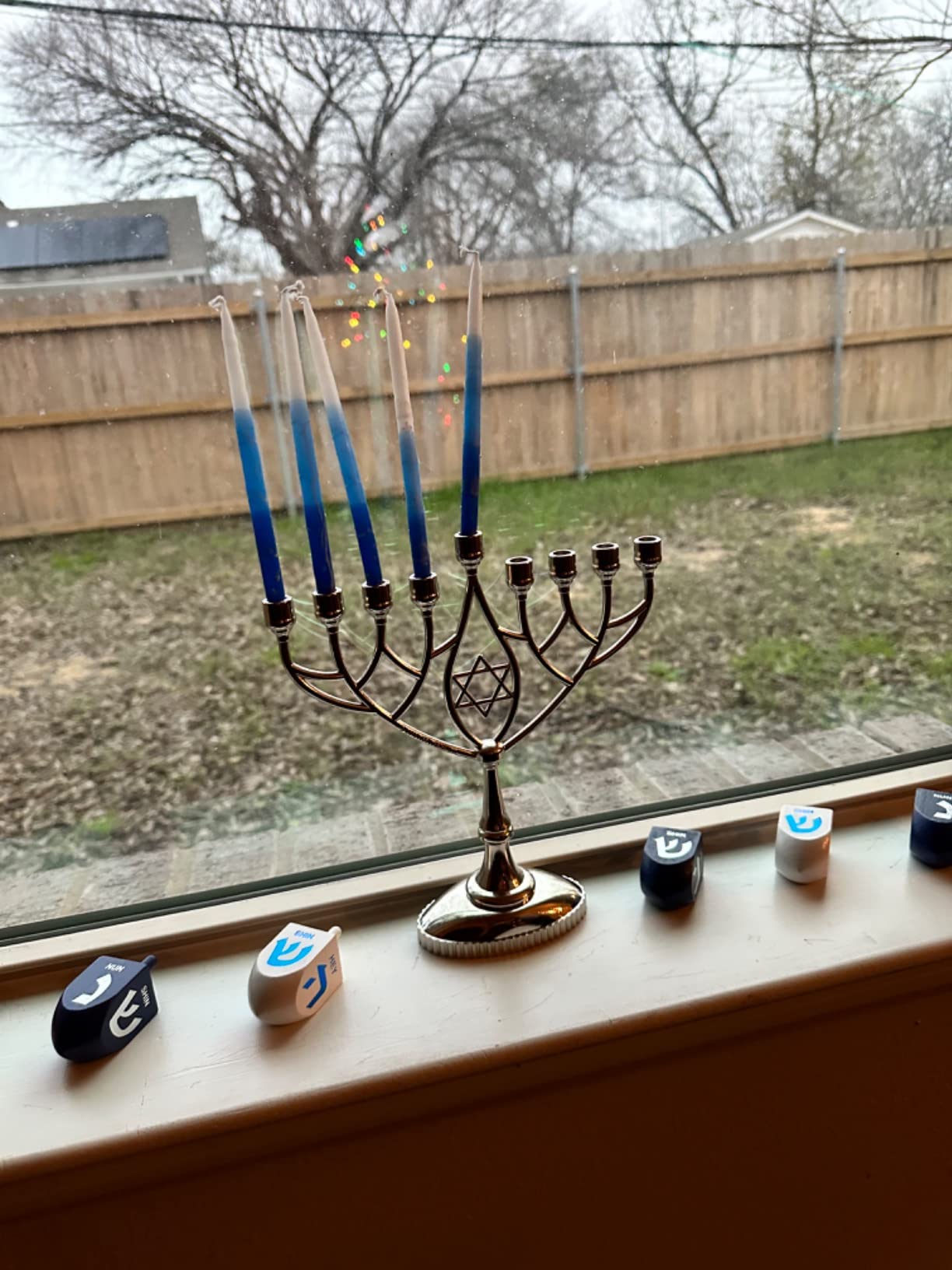 Traditional Classic Geometric Hanukkah Menorah 9
