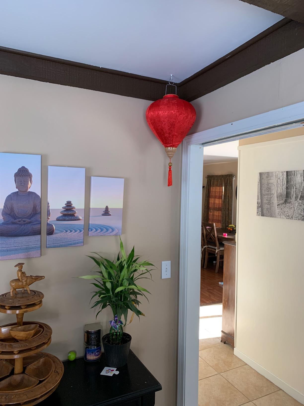PaperLanternStore.com Medium White Vietnamese Silk Lantern, Garlic Umbrella customer photo 1