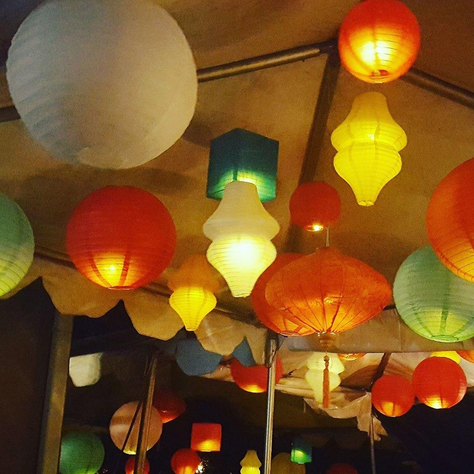 PaperLanternStore.com Medium White Vietnamese Silk Lantern, Garlic Umbrella customer photo 2