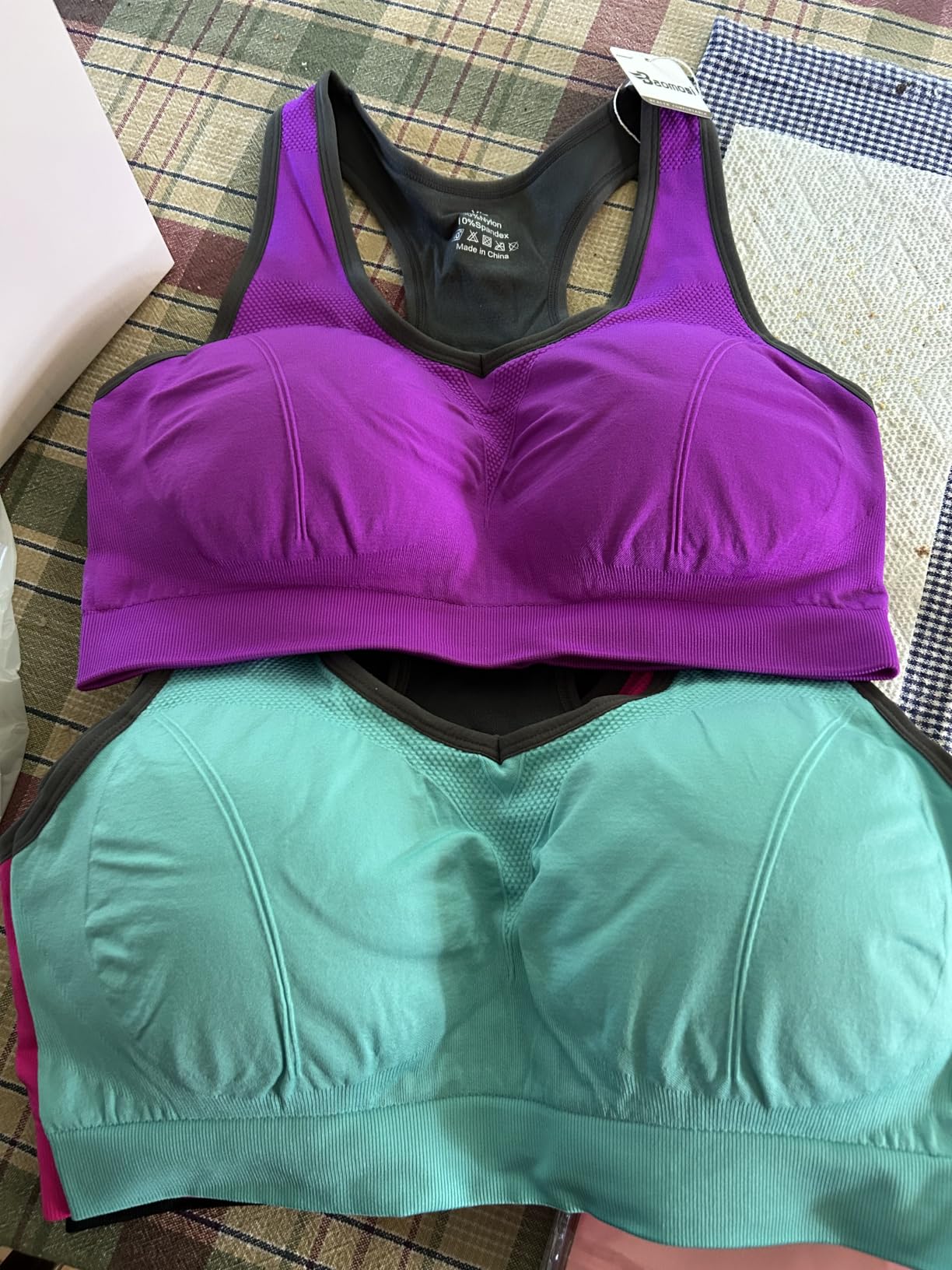 Women's Seamless Racerback Sports Bra High Impact Support Yoga Gym Workout Fitness customer photo 1