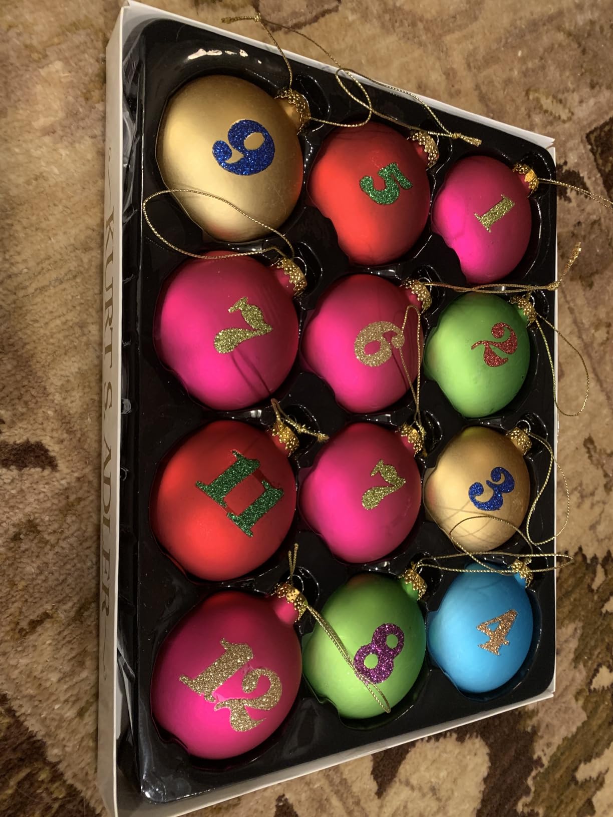 Kurt Adler 12 Days of Christmas Glass Ornament (Set of 12), 65mm customer photo 1