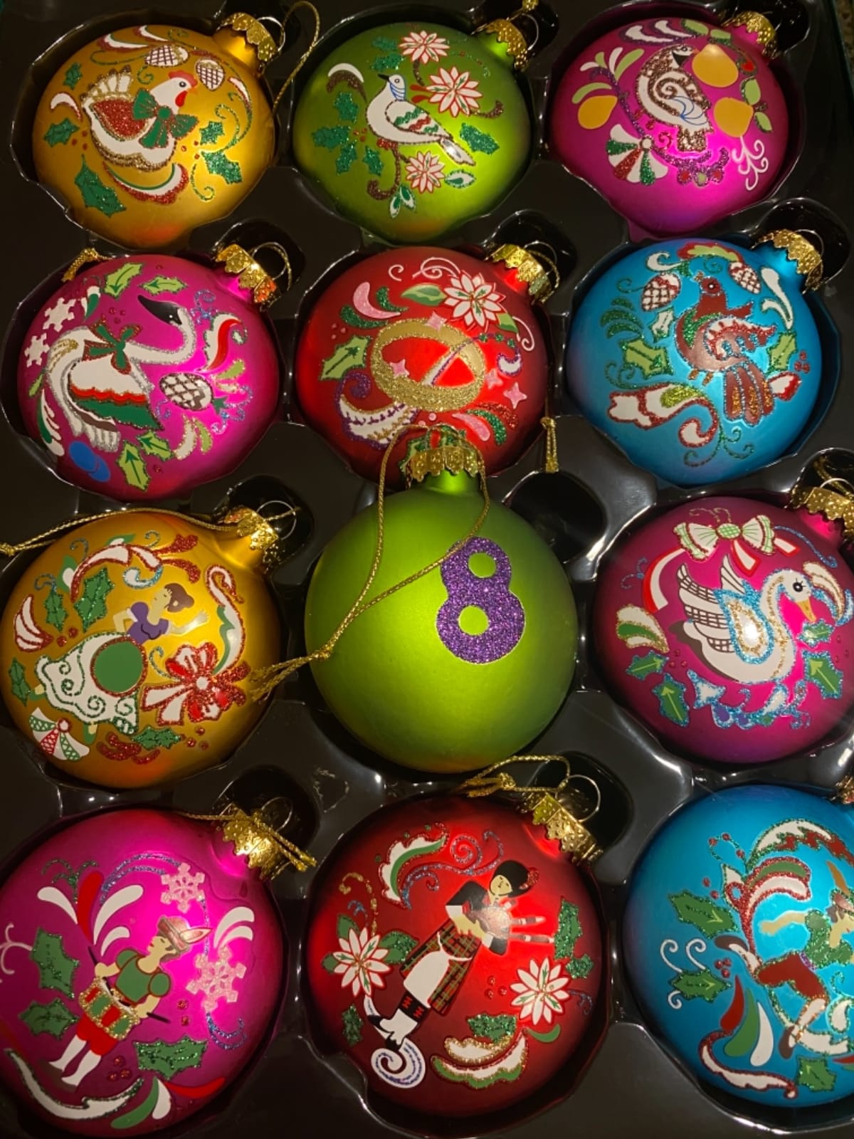 Kurt Adler 12 Days of Christmas Glass Ornament (Set of 12), 65mm customer photo 2