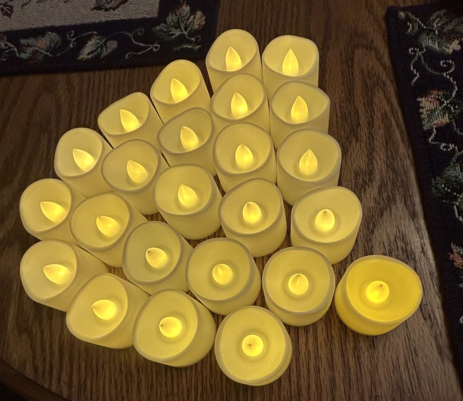 Homemory 12Pcs Flickering Flameless Candle Battery Operated, 200+Hours Fake Electric LED Tea Lights for Votive, Centerpiece Table Decorations, Wedding, Aniversary, Halloween, Christmas customer photo 2