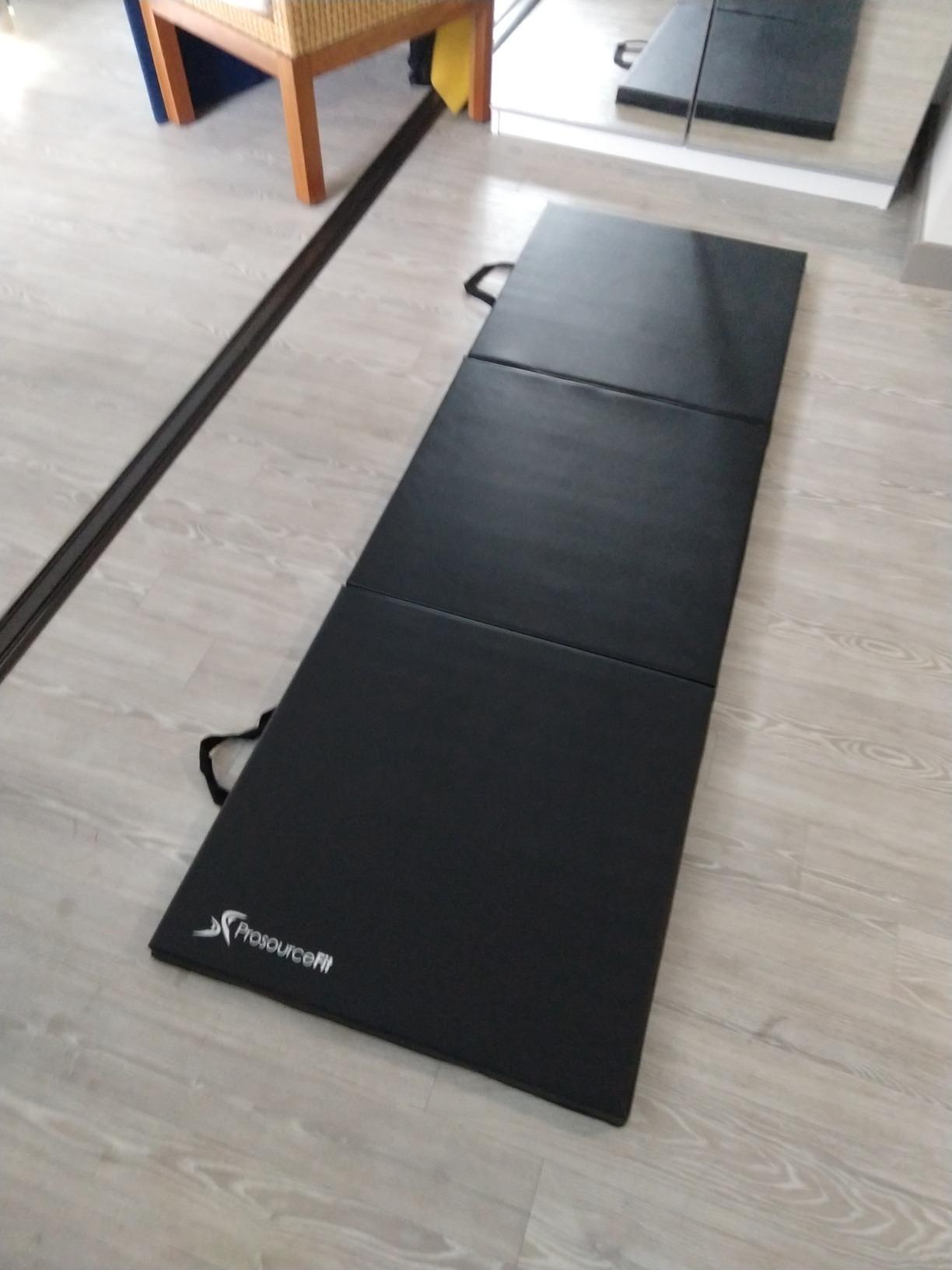 ProsourceFit Tri-Fold Folding Thick Exercise Mat 6’x2’ with Carrying Handles for MMA, Gymnastics Core Workouts, Black customer photo 1