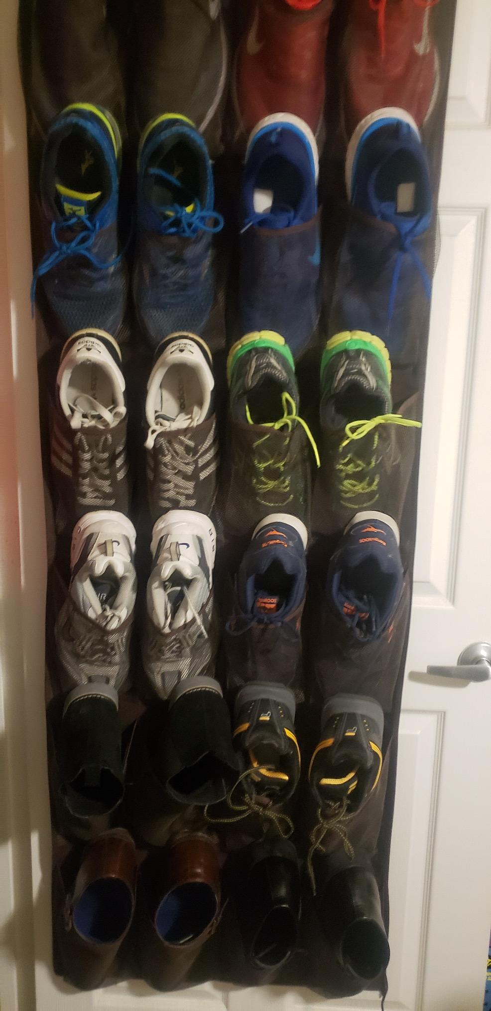 Roomganize Large Over the Door Shoe Organizer for Mens Sneakers (Bison brown) customer photo 2