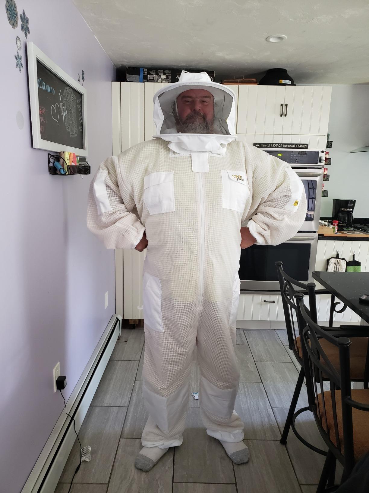 3 Layer Ventilated Bee Suit for Men & Women, Sting Proof Beekeeping Suit with Fencing & Round Veil, Professional Beekeeper Suit & Gear (XL) customer photo 2