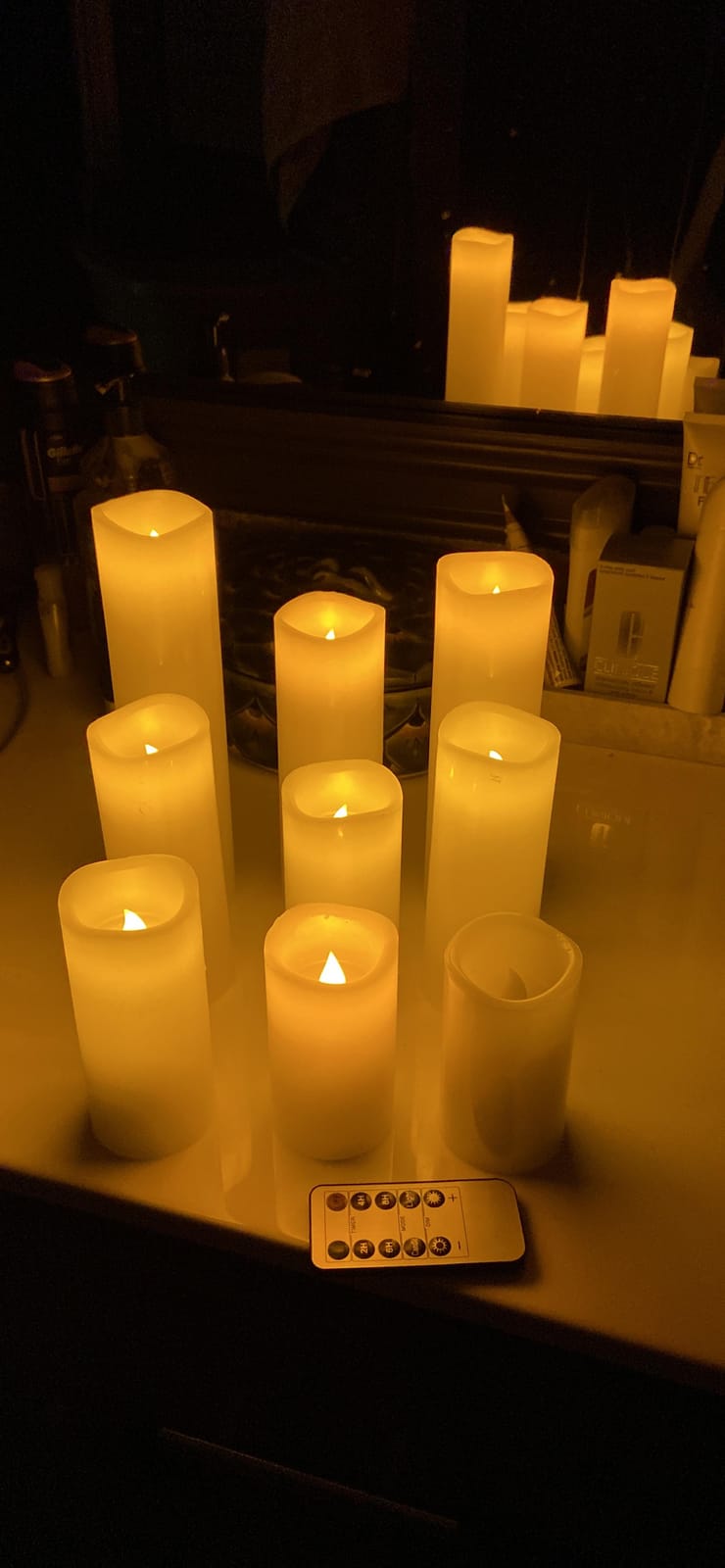 RY King Large Flameless Candle Set of 9 (D 3