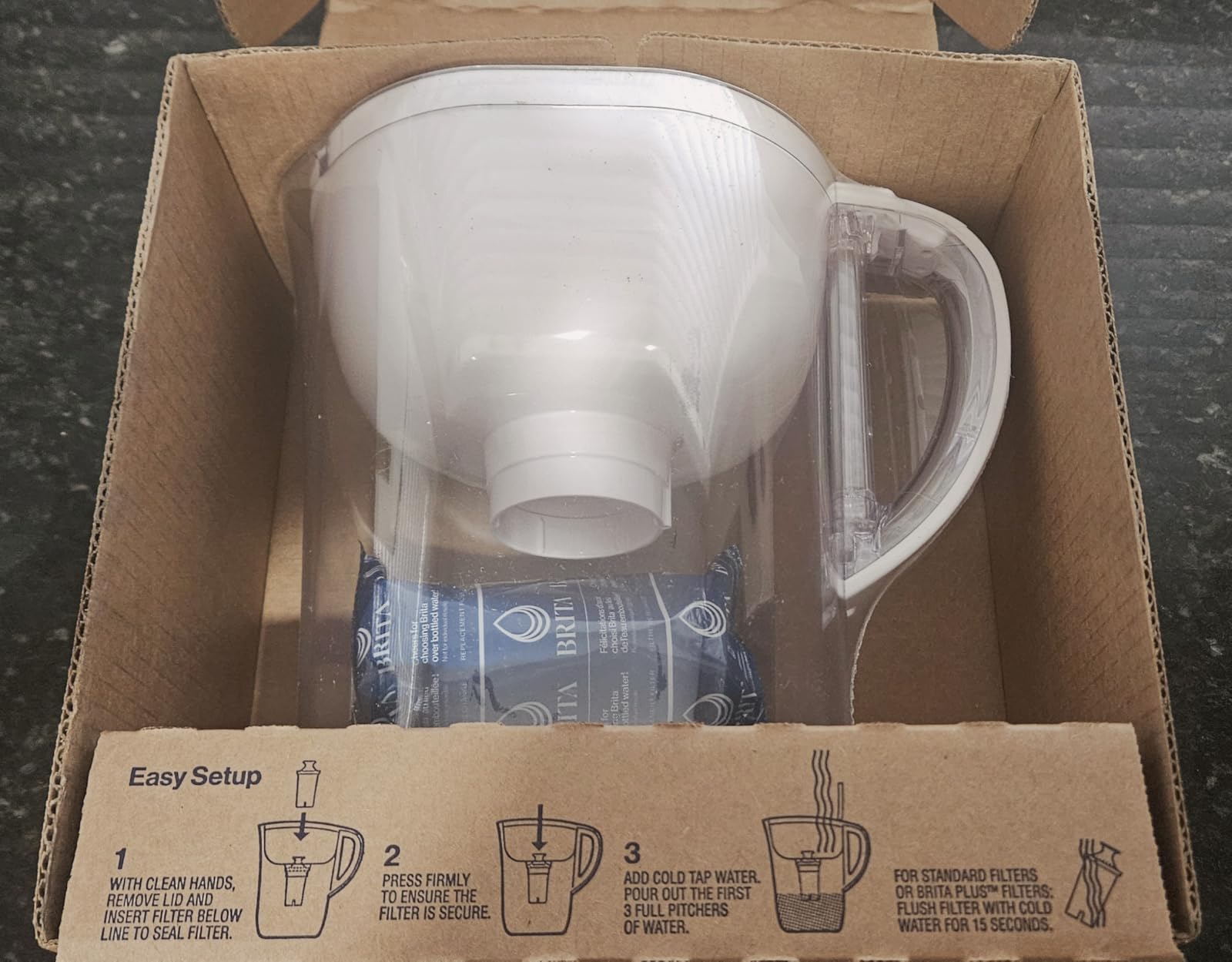 Brita Large 10 Cup Water Filter Pitcher, Includes 1 Filter, Bright White customer photo 2