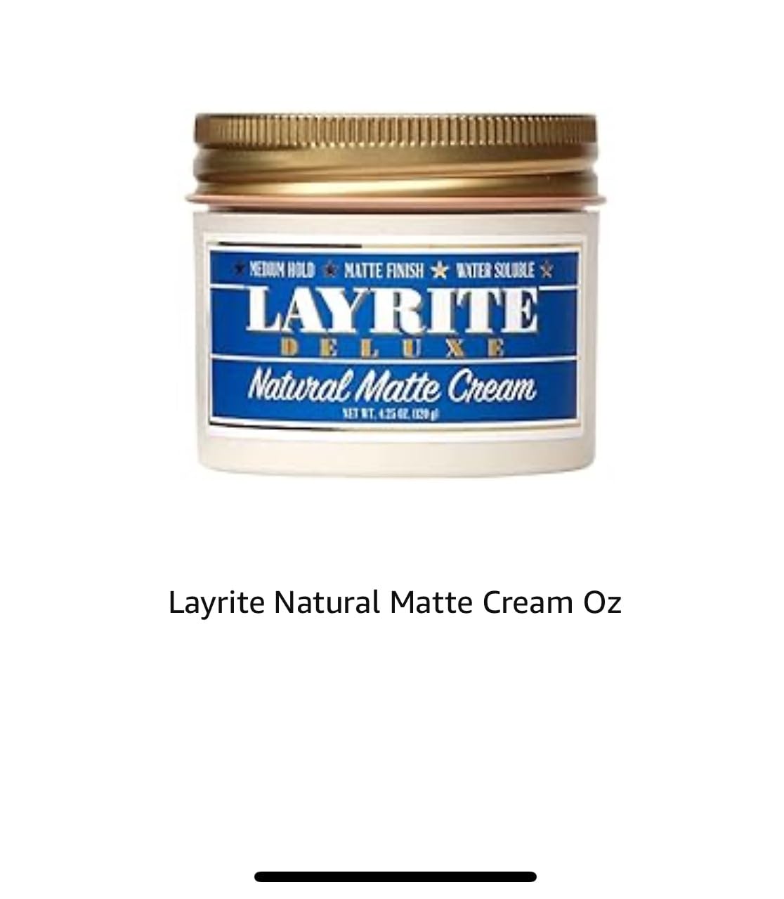 Layrite Natural Matte Cream, Basic, White, Mild Cream Soda, 4.25 Ounce customer photo 2