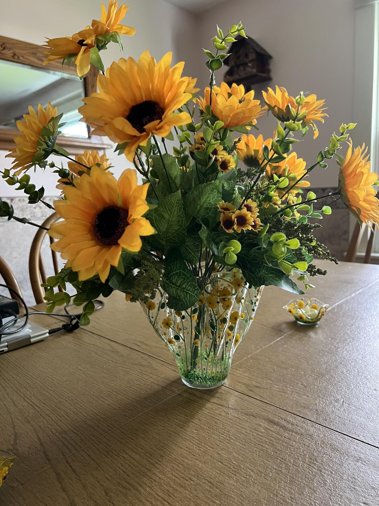 AmyHomie Artificial Sunflowers for Outdoors Fall Decor, 2 Bouquets customer photo 2