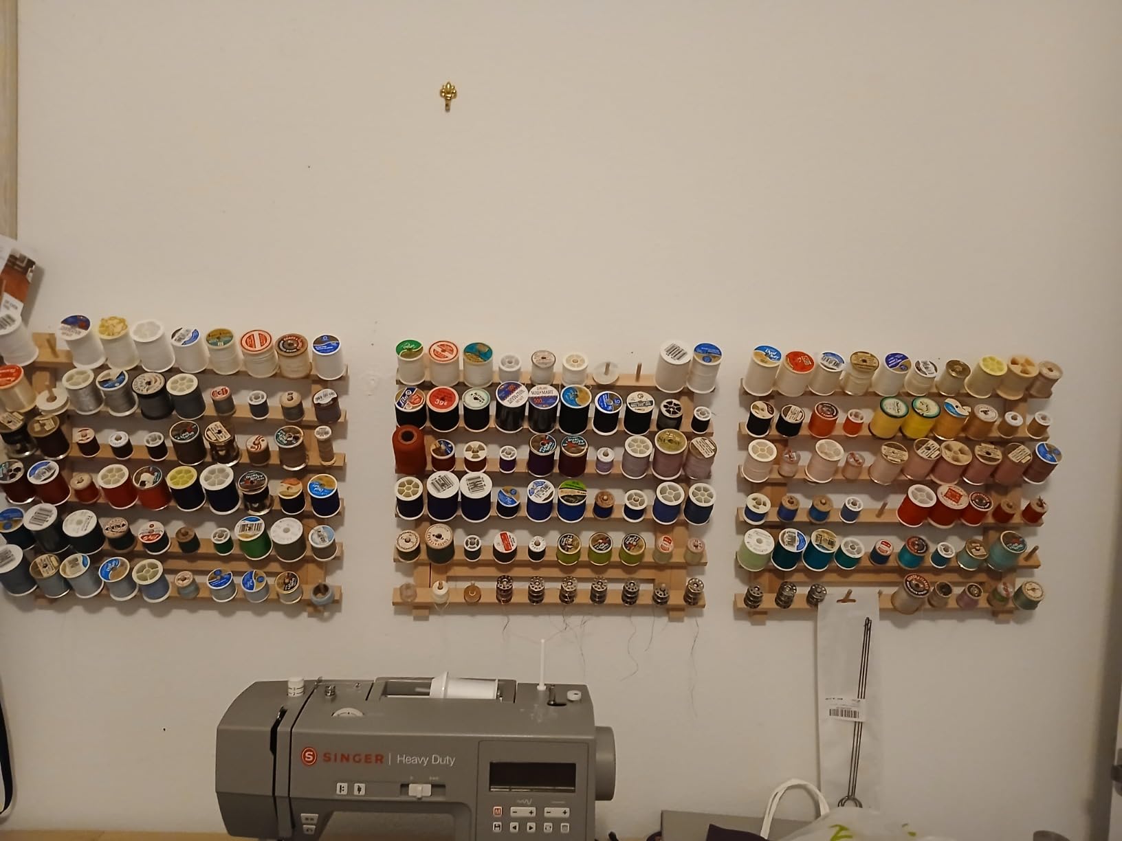 US Art Supply Premium 60-Spool Thread Holder: Wooden Sewing & Embroidery customer photo 2