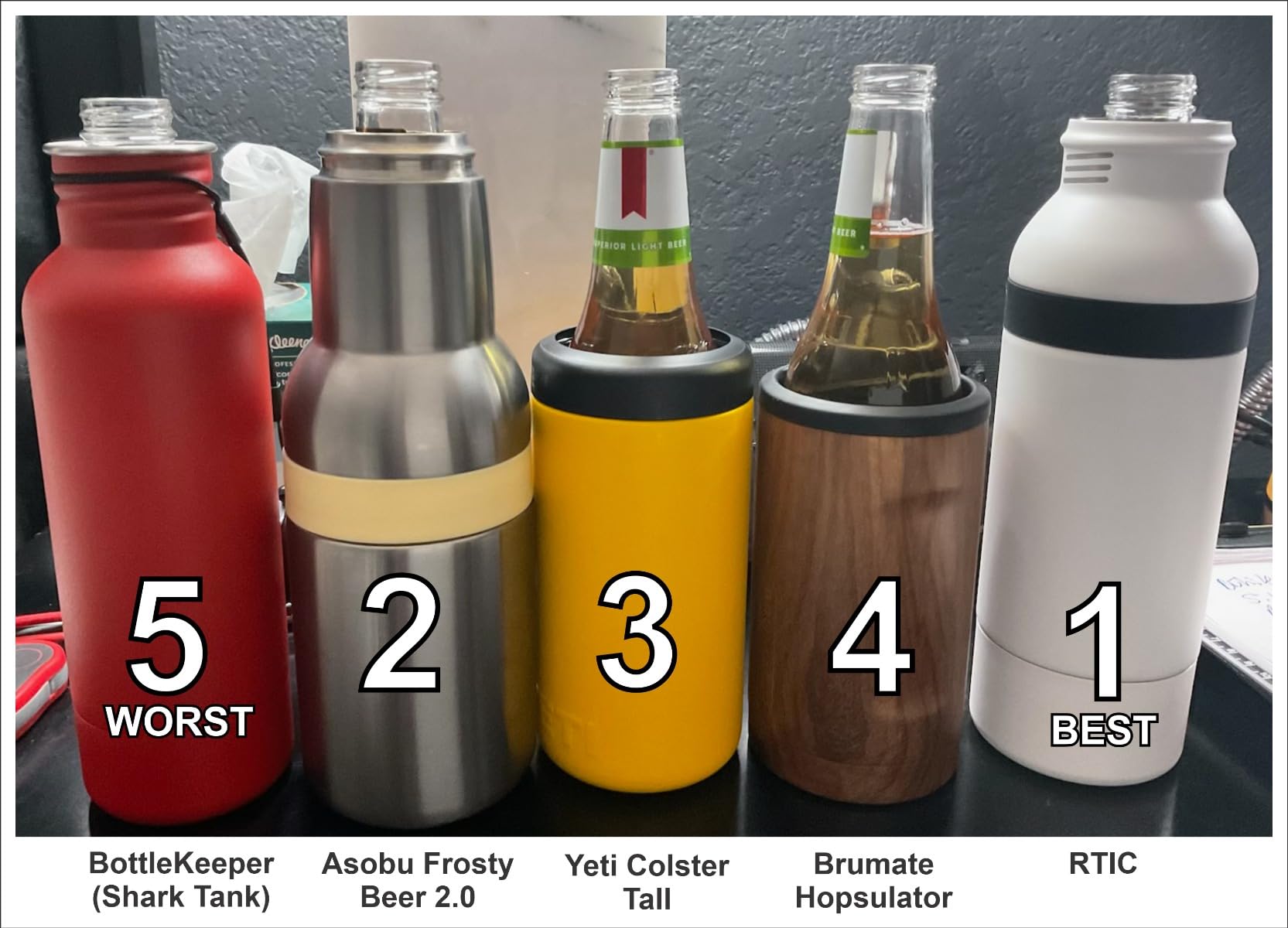 Asobu Frosty Beer Holder,Vacuum Insulated Double Walled Stainless Steel Beer Can and Bottle Cooler with Beer Opener, Bpa Free, Fits Standard 12oz, Ice Cold for Hours, Great Gift for Beer Lovers customer photo 1