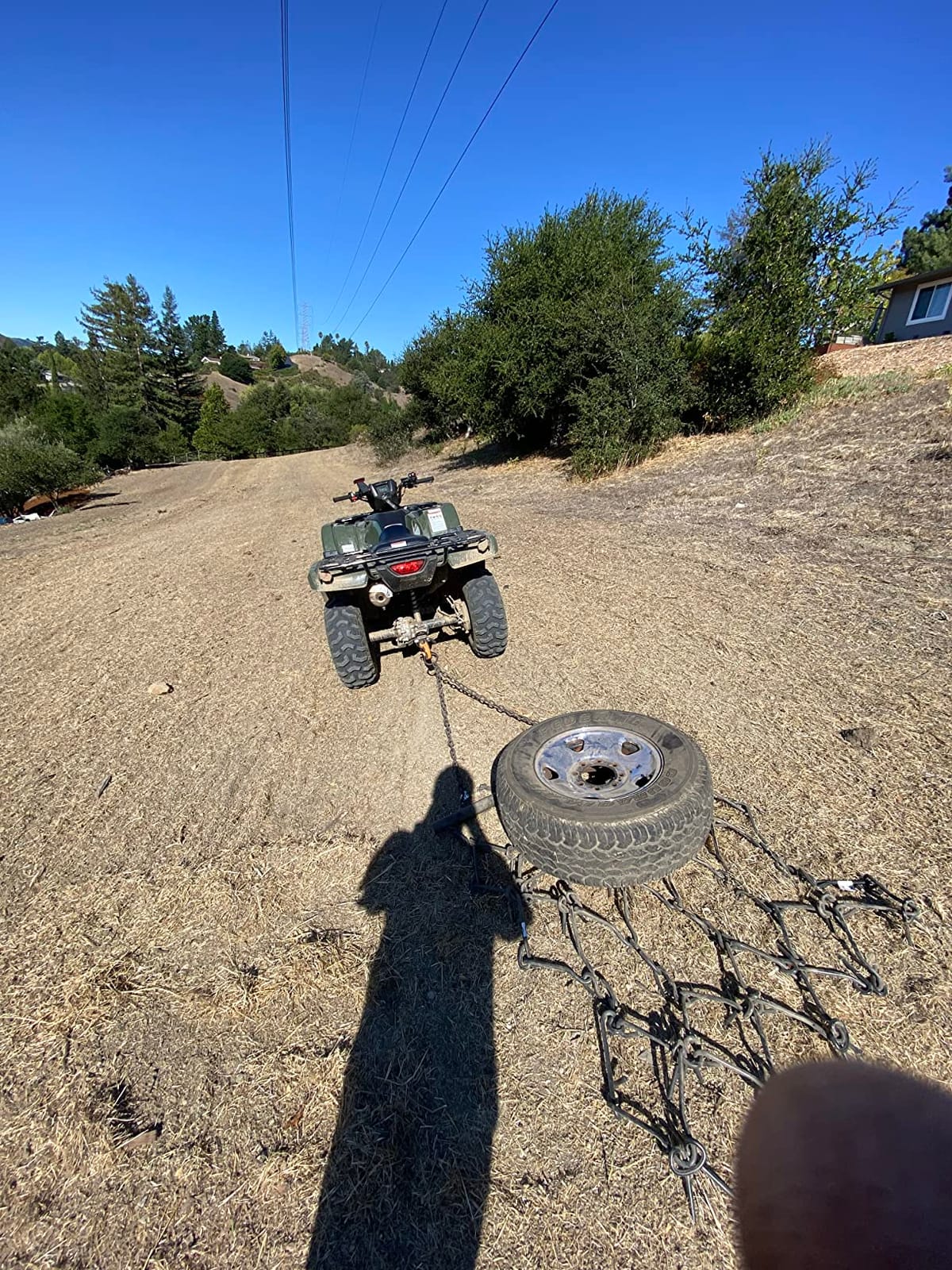 Titan Attachments Heavy Duty Drag Harrow 4 FT x 4 FT Leveling Grading Steel Mesh, 3/8in Tines, Tow Behind Agricultural-Style Drag customer photo 2