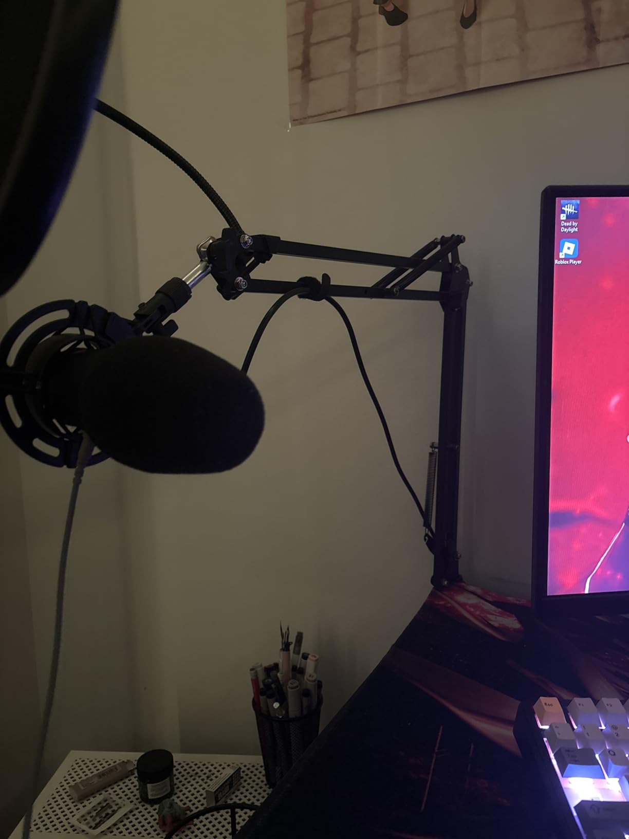 InnoGear Boom Arm Microphone Mic Stand for Blue Yeti Fifine HyperX, Black customer photo 2