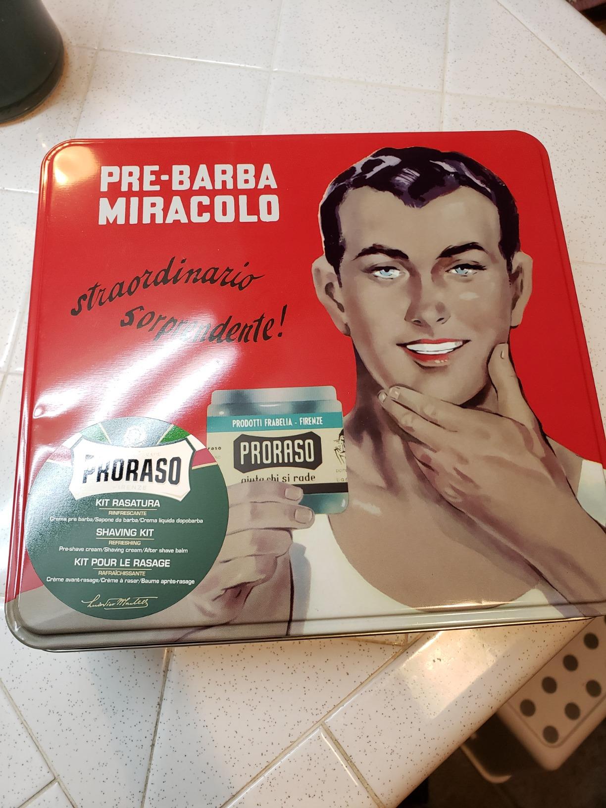 Proraso Shaving Kit - Vintage Gino Tin - Refreshing Pre Shave Cream, Shaving Cream & After Shave Balm for All Beard Types - Premium Italian Gift Set for Men in Collectable Tin customer photo 1