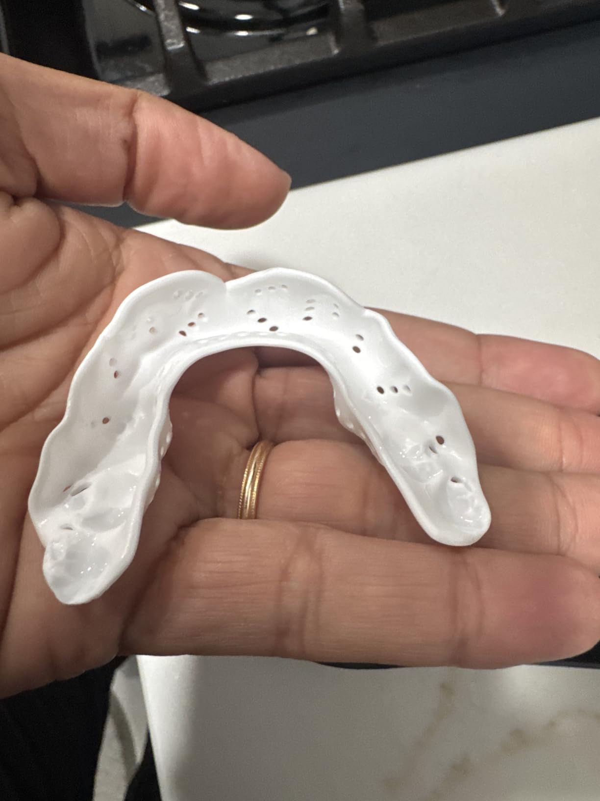 SISU Aero Medium Mouthguard, Snow White - 30% Stronger Protection customer photo 1