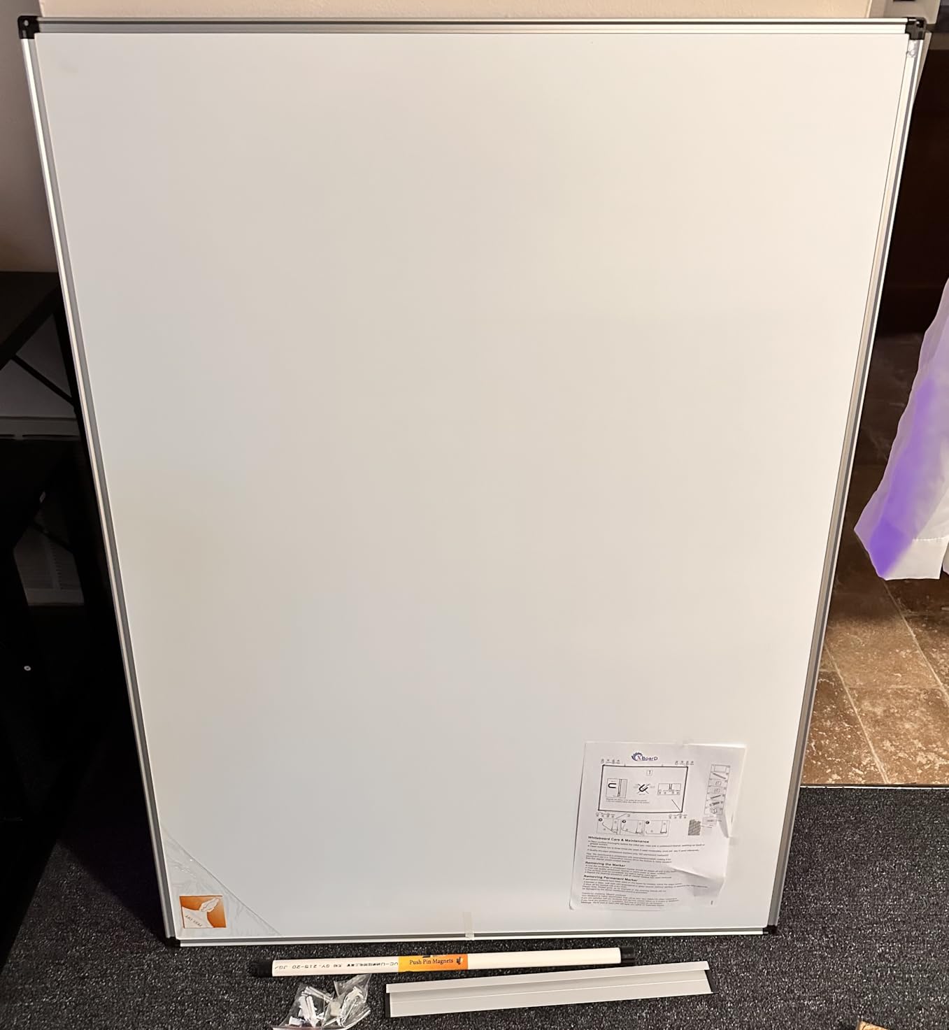 XBoard Magnetic Dry Erase Whiteboard 48 x 36 Inch, 4' x 3' Premium White Board for Wall with Marker Tray, Silver Aluminum Frame Presentation Board for Home Office Classroom customer photo 1