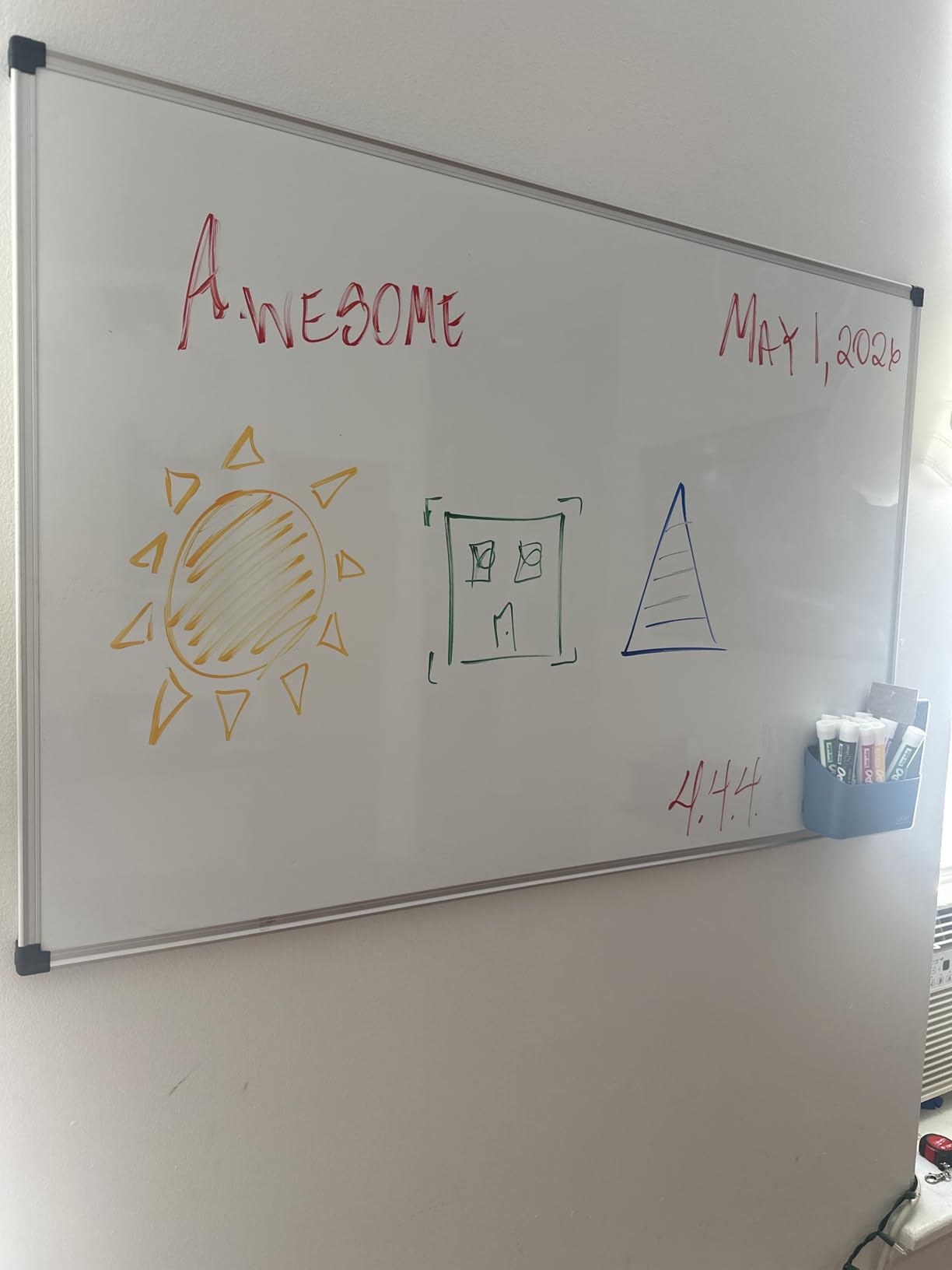 XBoard Magnetic Dry Erase Whiteboard 48 x 36 Inch, 4' x 3' Premium White Board for Wall with Marker Tray, Silver Aluminum Frame Presentation Board for Home Office Classroom customer photo 2