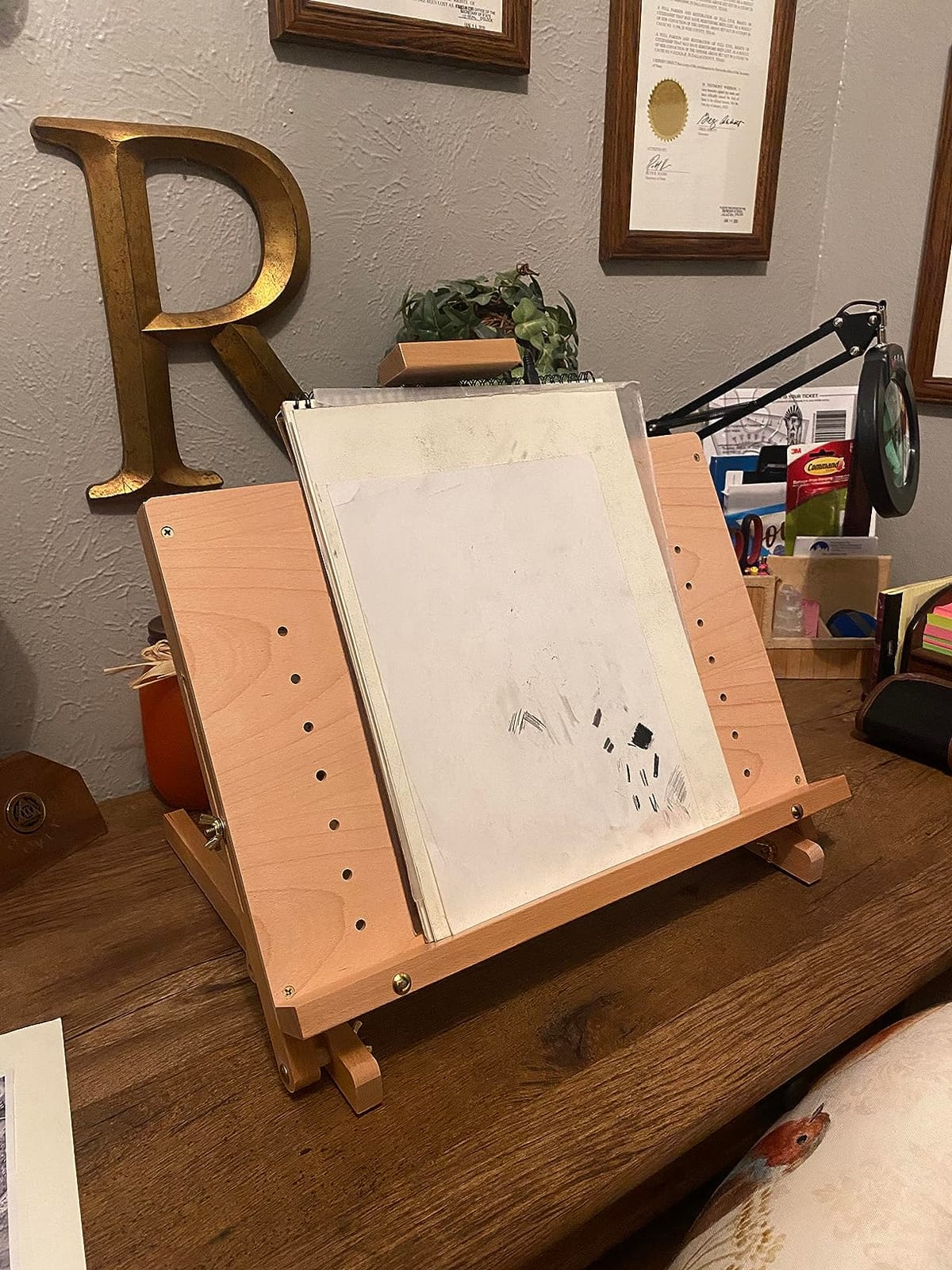 U.S. Art Supply Solid Wooden Tabletop Easel - Artist Studio Desktop customer photo 2
