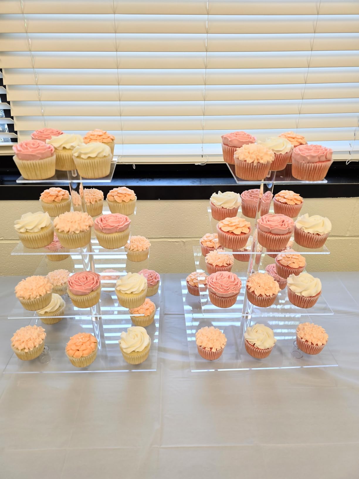 YestBuy Cupcake Stand, 4 Tier Acrylic Cupcake Tower Stand, Premium Cupcake Holder, Clear Cupcake Display for 52 Cupcakes, Display for Pastry Wedding Birthday Party customer photo 1