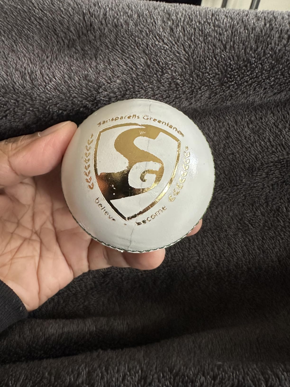 SG Club Leather Ball, Four Pitch (White) Cricket Ball customer photo 2