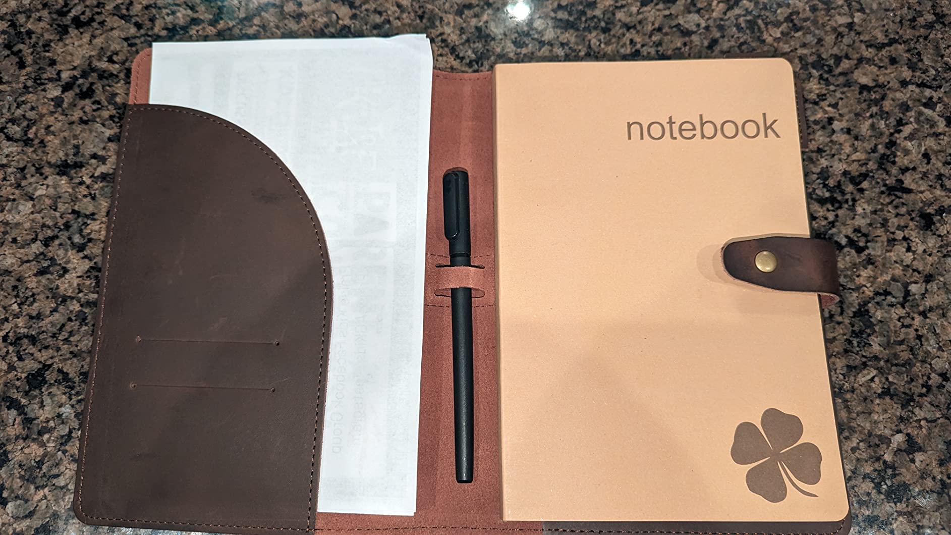 le vent Refillable Genuine Leather Journal for Women & Men - 5x8 Notebook for Work, 200+200 Lay-Flat Pages (Lined & Blank) - A5 Brown Vintage Diary Cover - Handmade for Travel, Business and Gifts customer photo 2