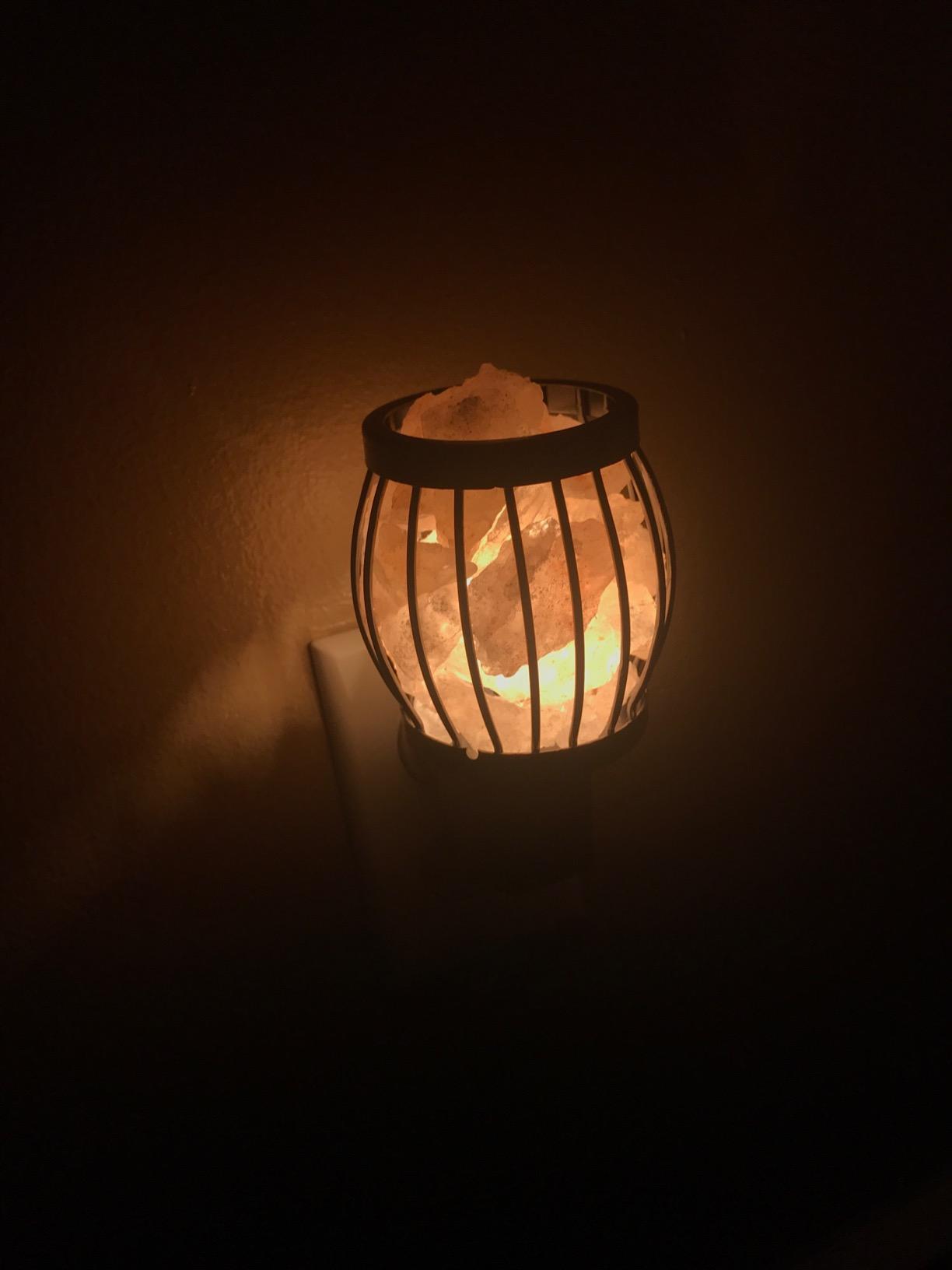 Himalayan Glow Framed Style Salt Night light Lamp with Pink Salt Chunks - Warm Amber Glow, Wall Plug-in & Rotatable Base - Ideal Gift for Home Decor, Offices customer photo 2