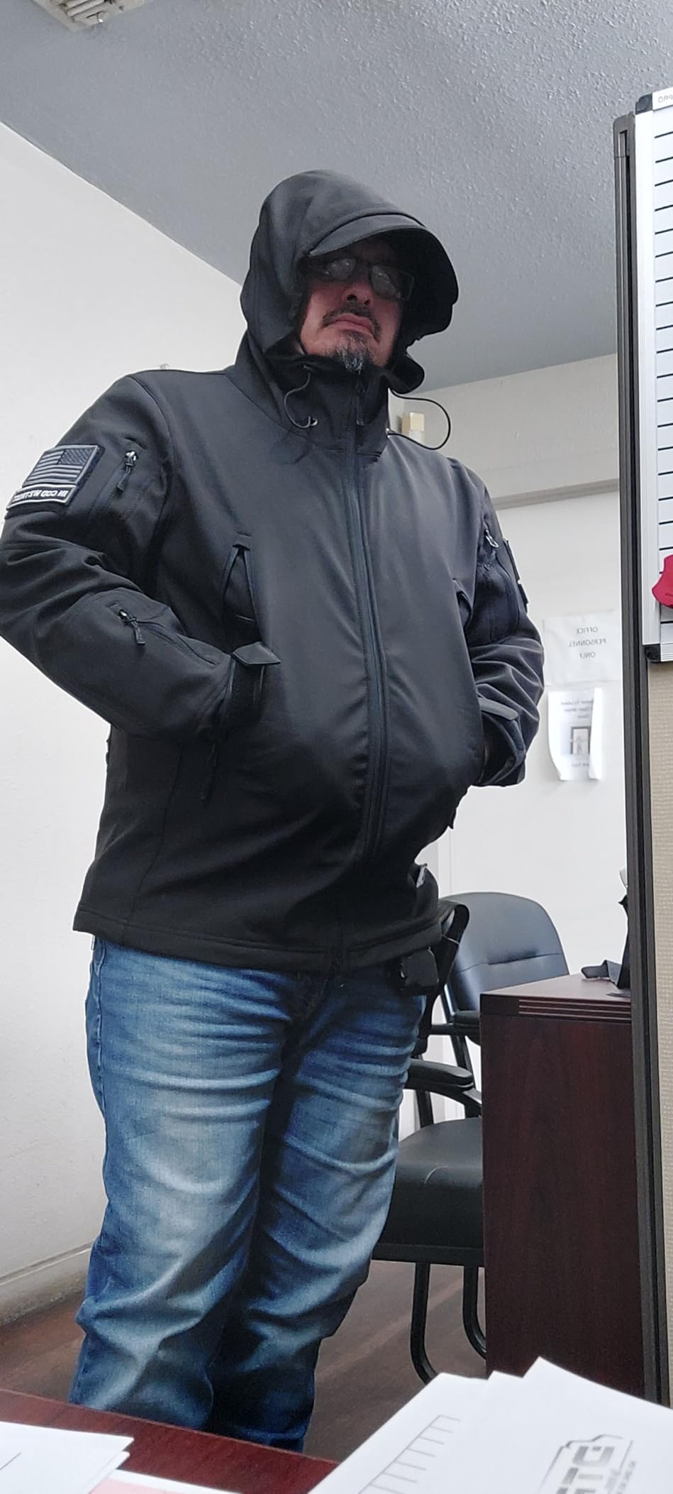 FREE SOLDIER Men's Hooded Waterproof Softshell Jacket customer photo 2