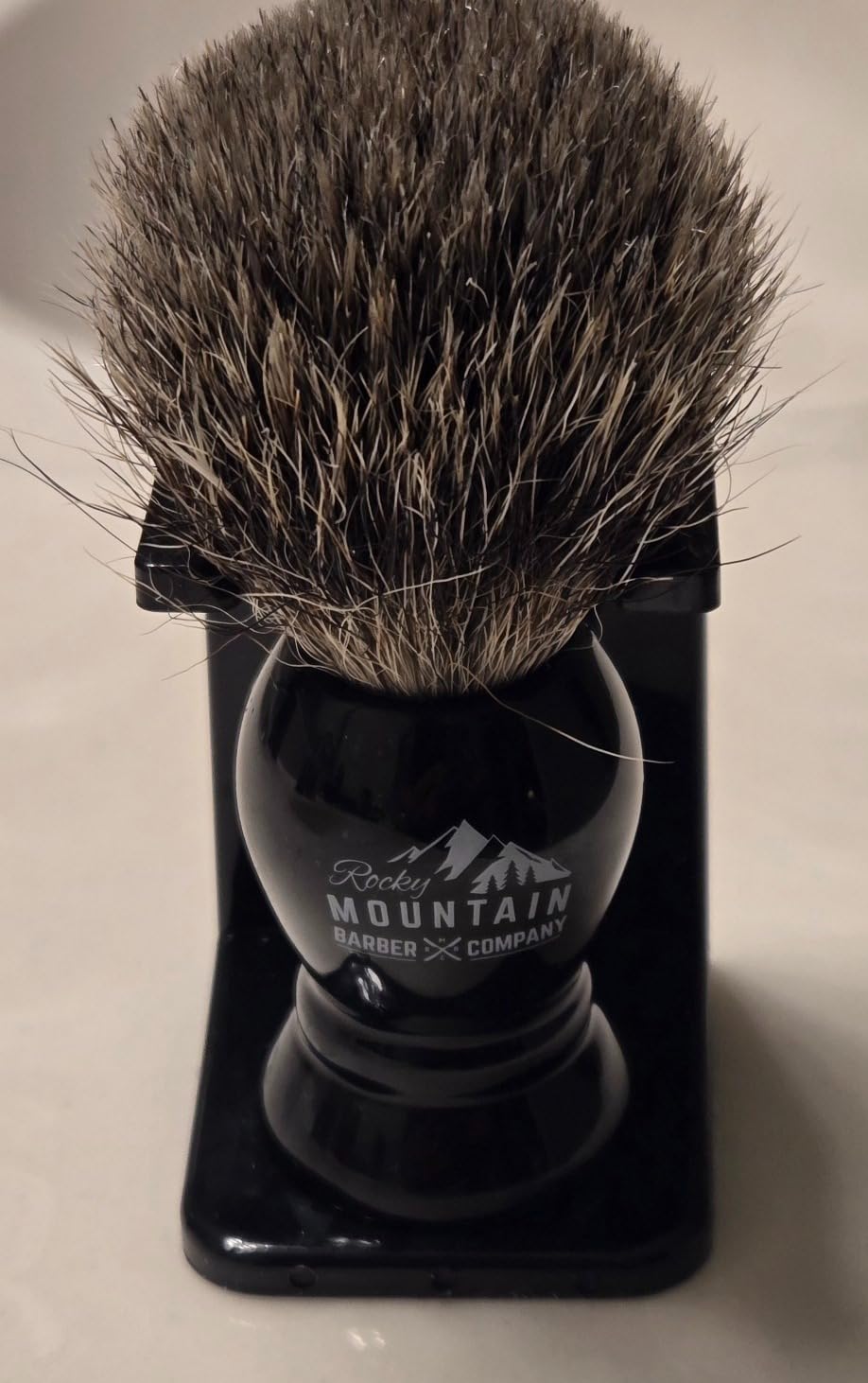 Rocky Mountain Barber Company Badger Hair Shaving Brush for Men with Stand customer photo 2