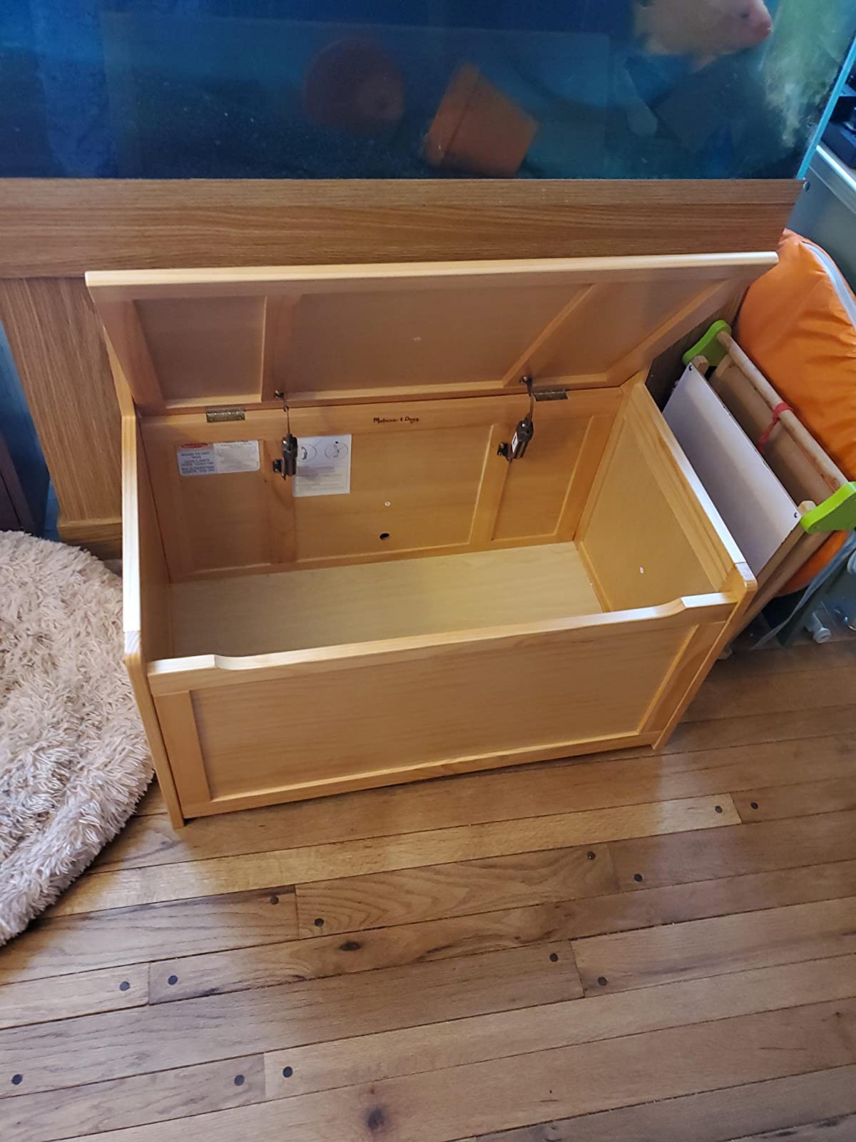 Melissa & Doug Toy Chest, Wooden Toy Storage Box with Safety-Hinged Lid, Kids Toys Storage Organizer for Playroom, Bedroom, & Montessori Classroom Furniture for Boys & Girls Ages 3+ customer photo 1