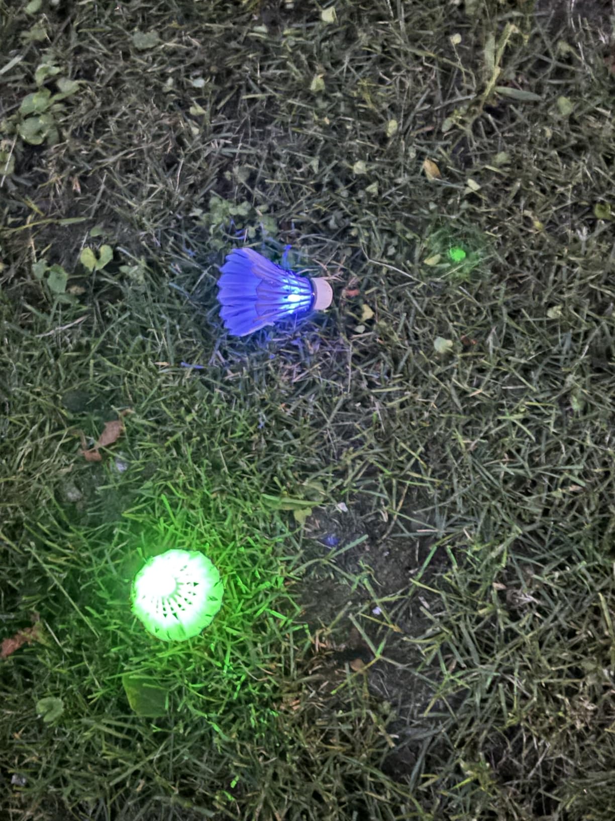 Glow in The Dark Badminton Birdies, LED Badminton Shuttlecocks for Family Backyards Practice, 4/5/6 PCS Nylon/Goose Feather Long Lasting Light Up Birdie Balls Set for Indoor Outdoor Sports customer photo 1