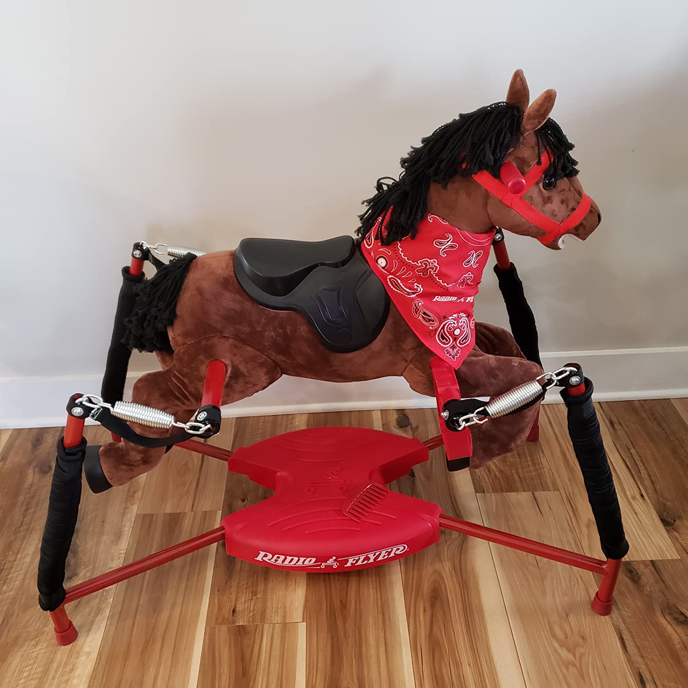 Radio Flyer Chestnut Interactive Riding Horse, for Ages 2-6, Ride On Toys | Toddler Ride On Toys, Plush Spring Rocking Horse, 3 Levels, EZ Climb Step, Safety Straps, Spring Covers, 60 lb Capacity customer photo 2