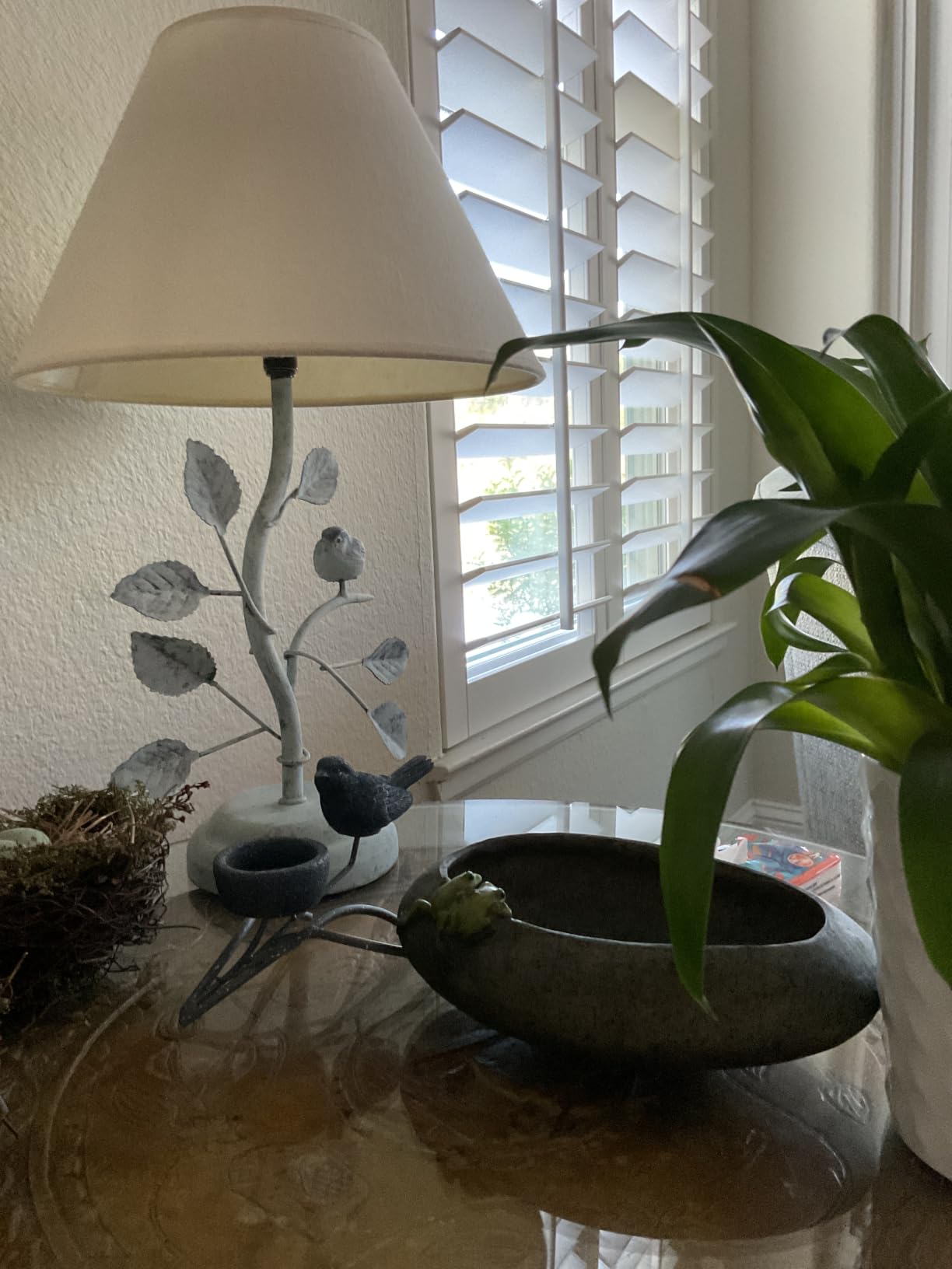 Marbrasse Votive Candle Holders, Vintage Home Decor Centerpiece, Iron Branches, Resin Bird and Nest, Tabletop Decorative TeaLight Candle Stands,Creative Artwork (Grey Black) customer photo 2