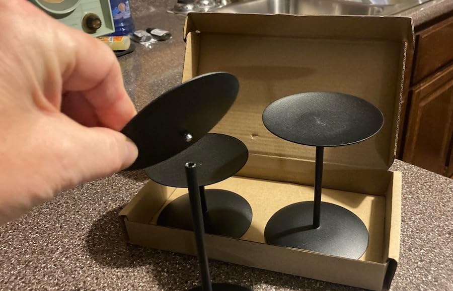 Smtyle Halloween Black Candle Holders for Pillar Candles Set of 5 customer photo 2