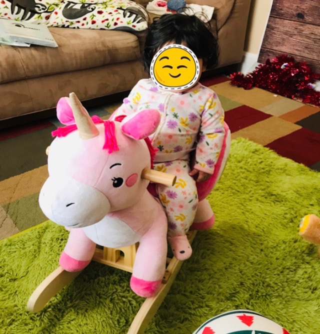 labebe - Baby Rocking Horse, Ride Unicorn, Kid Ride On Toy for 6 Month-3 Year Old, Infant (Boy Girl) Plush Animal Rocker, Toddler/Child Stuffed Ride Toy (Pink) | Kid Ride On Toy customer photo 1