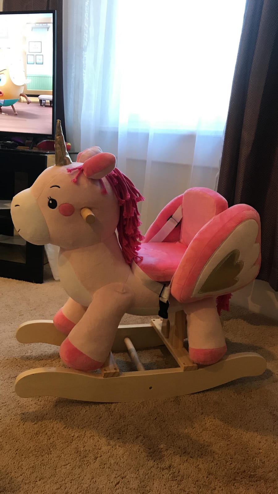 labebe - Baby Rocking Horse, Ride Unicorn, Kid Ride On Toy for 6 Month-3 Year Old, Infant (Boy Girl) Plush Animal Rocker, Toddler/Child Stuffed Ride Toy (Pink) | Kid Ride On Toy customer photo 2