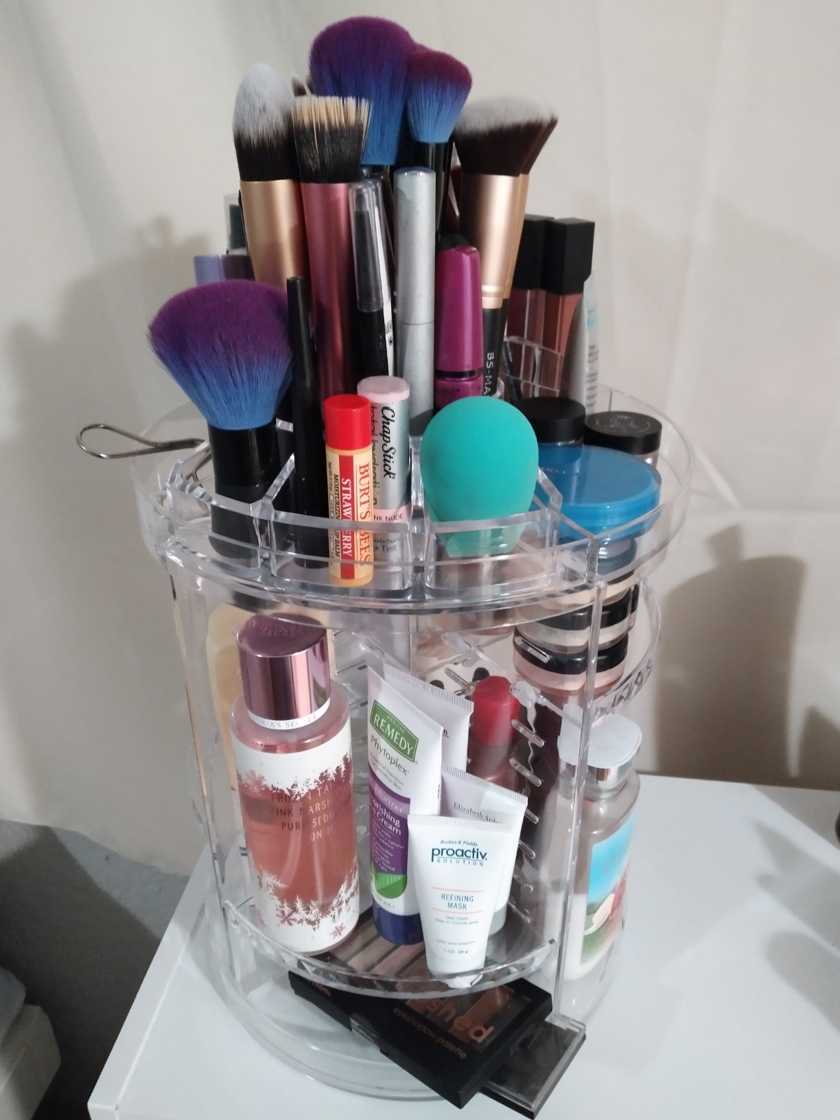 AMEITECH Makeup Organizer, 360 Degree Rotating Adjustable Cosmetic Storage Display Case with 8 Layers Large Capacity, Fits cosmetics, Makeup Brushes, Lipsticks and More, Clear customer photo 1