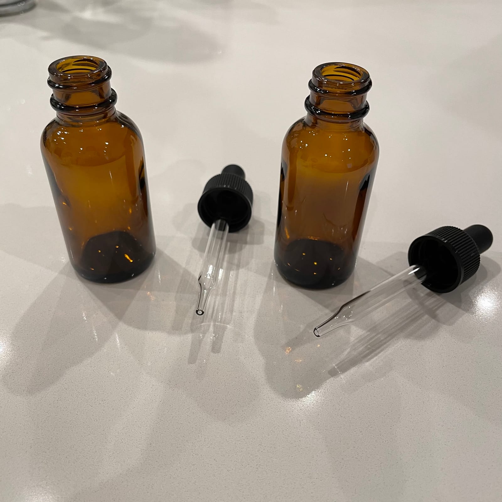 DropperStop 1oz Amber Glass Dropper Bottles (30mL) with Tapered Glass Droppers - Pack of 2 customer photo 2