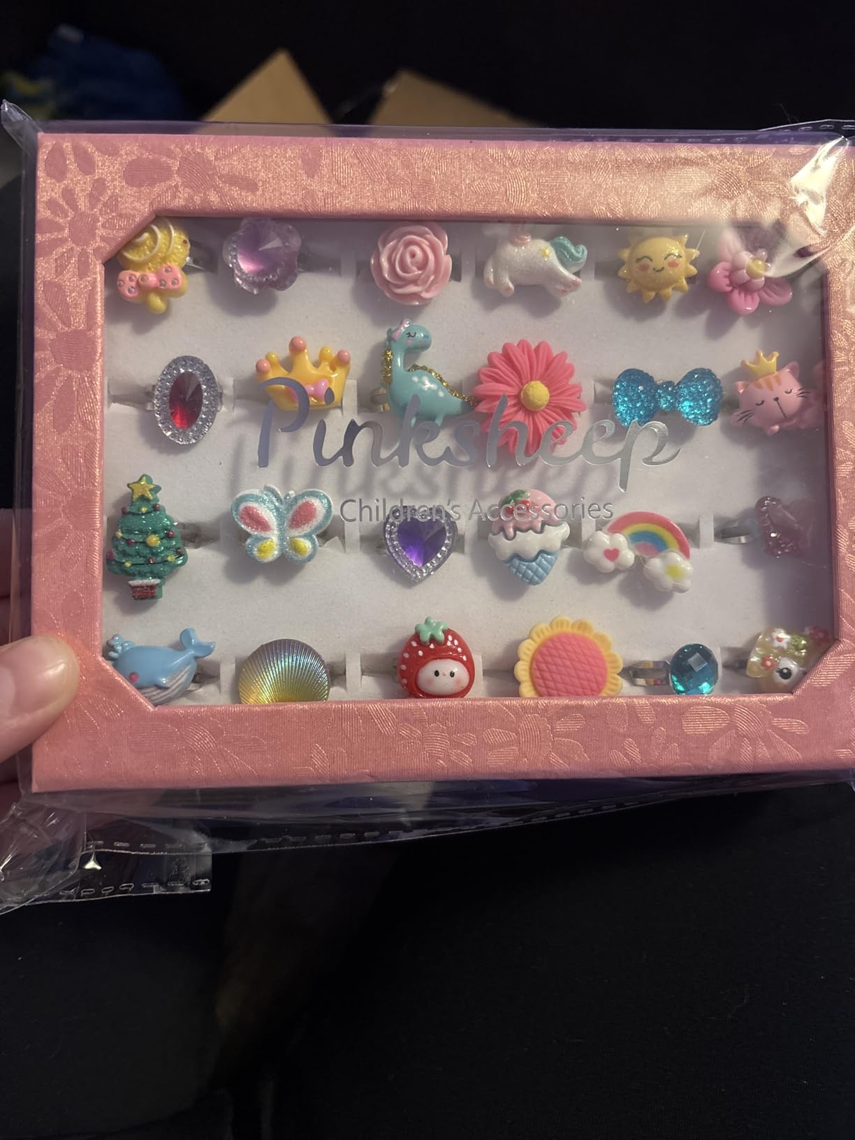 PinkSheep Little Girl Jewel Rings in Box,24 Lovely Girls Rings customer photo 1