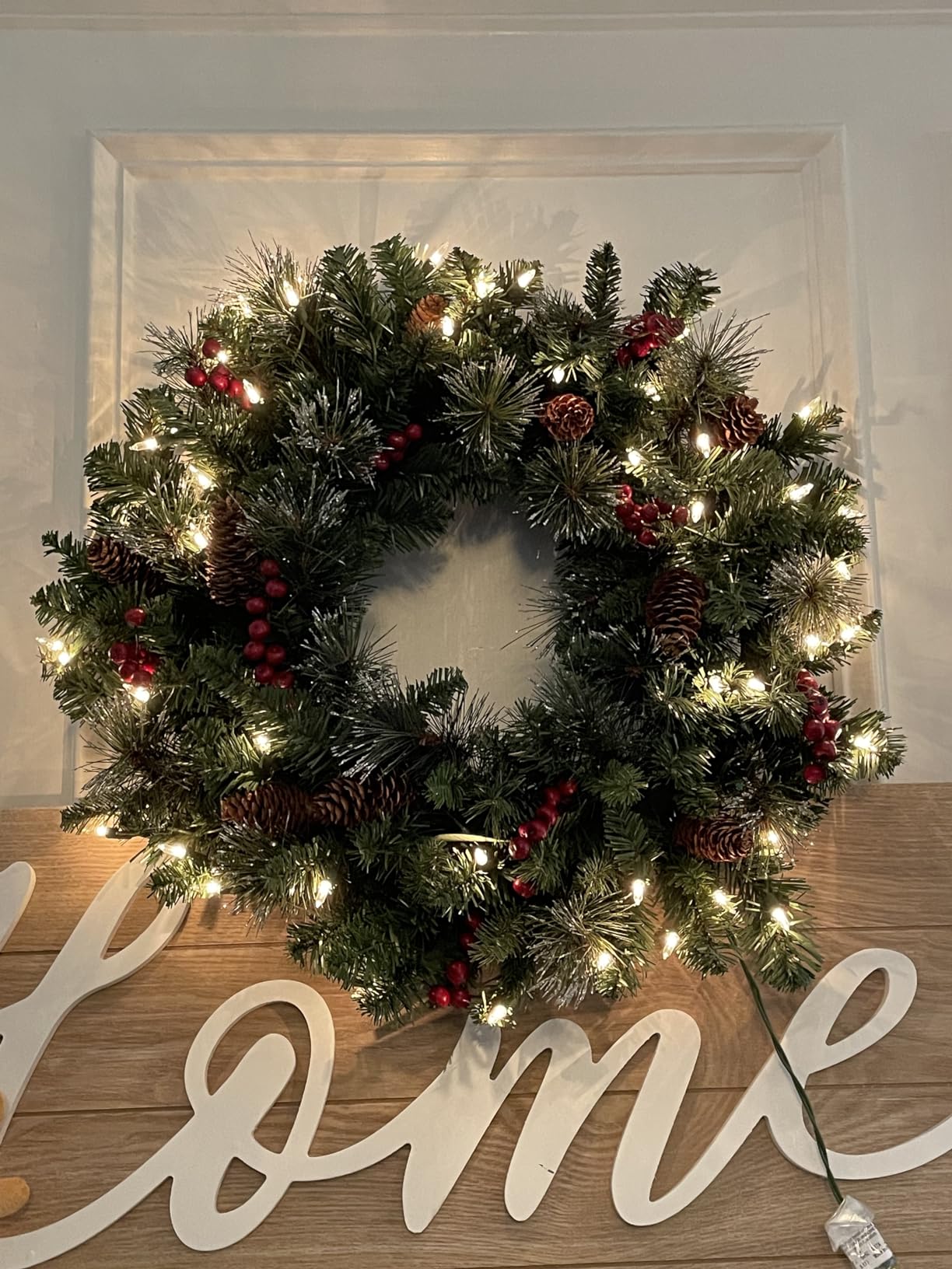 National Tree Company 30in Pre-Lit Crestwood Spruce Christmas Wreath customer photo 2