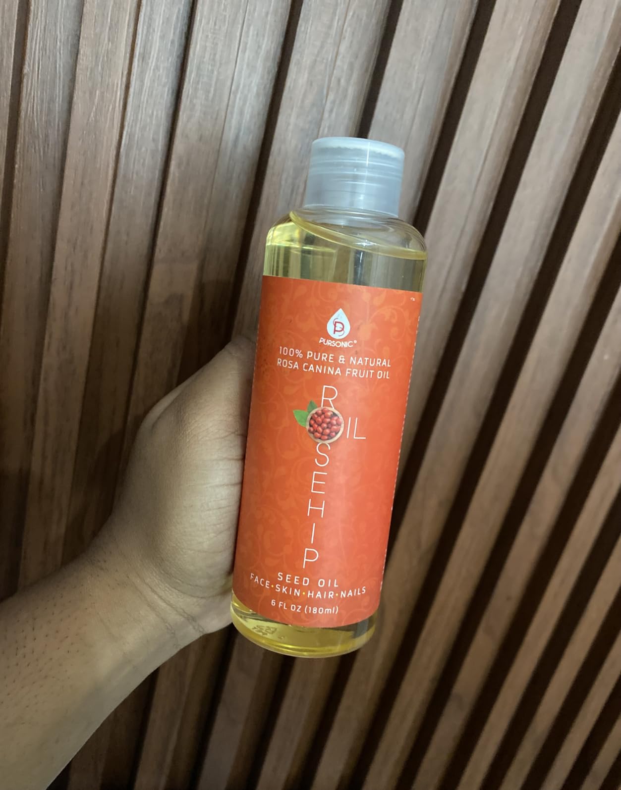 PURSONIC Pure Cold Pressed Rosehip Seed Oil for Face, Hair, Skin & Nails - Hydrating Lightweight Moisturizer for Dry Acne Prone Skin & Brightening Care with Fast Absorbing Formula - 6 Fl Oz customer photo 1