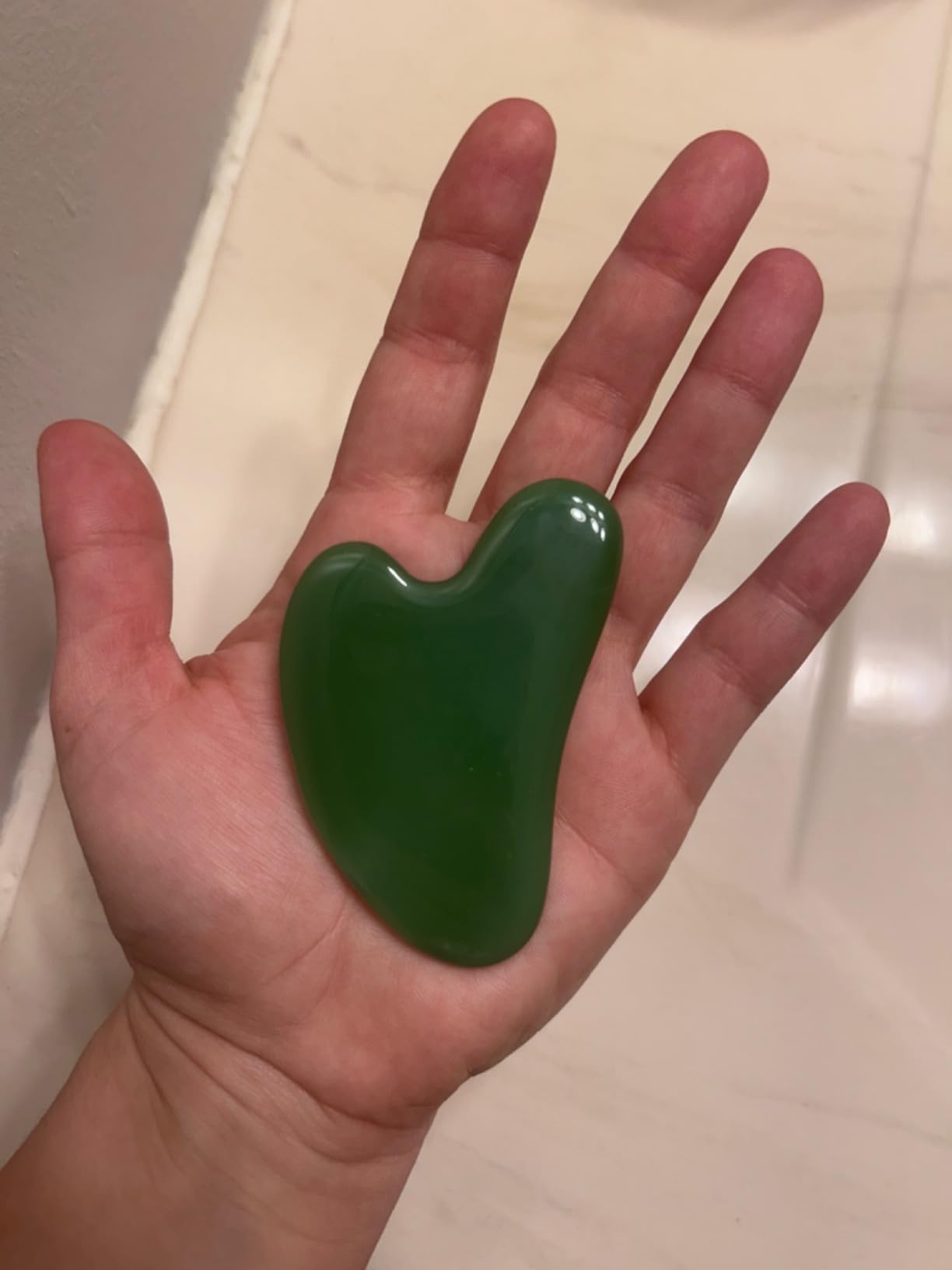 rosenice Gua Sha Facial Tools Guasha Tool Gua Sha Jade Stone Manual Massage Sticks for Jawline Sculpting and Puffiness Reducing for Face Body Tensions Reduce Festive Gifts customer photo 2