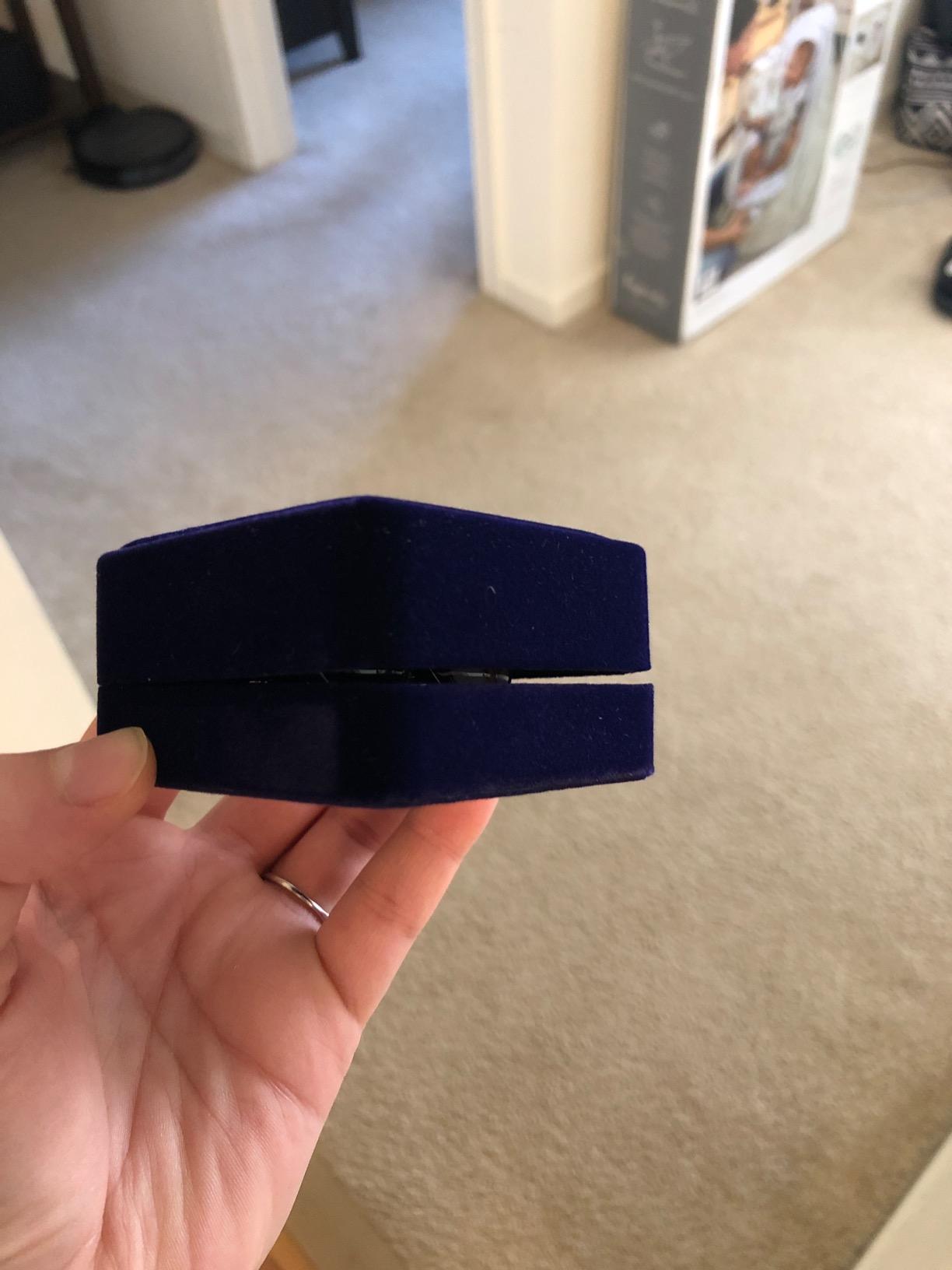 Small Dark Classic Velvet Cufflink Box Case customer photo 1