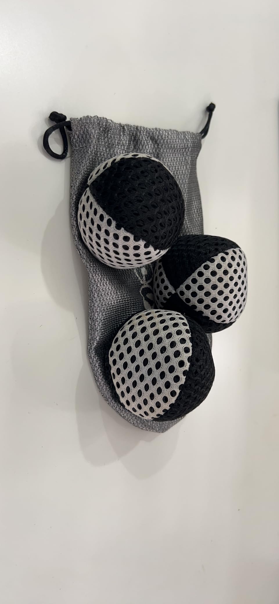 speevers Juggling Balls for Beginners and Professionals Set of 3, Juggling Bean Bags 14 Colors Available, 2 Layers of Net and Carry Case, Original Xballs Juggling Balls (Black - White, 4.2 oz) customer photo 2