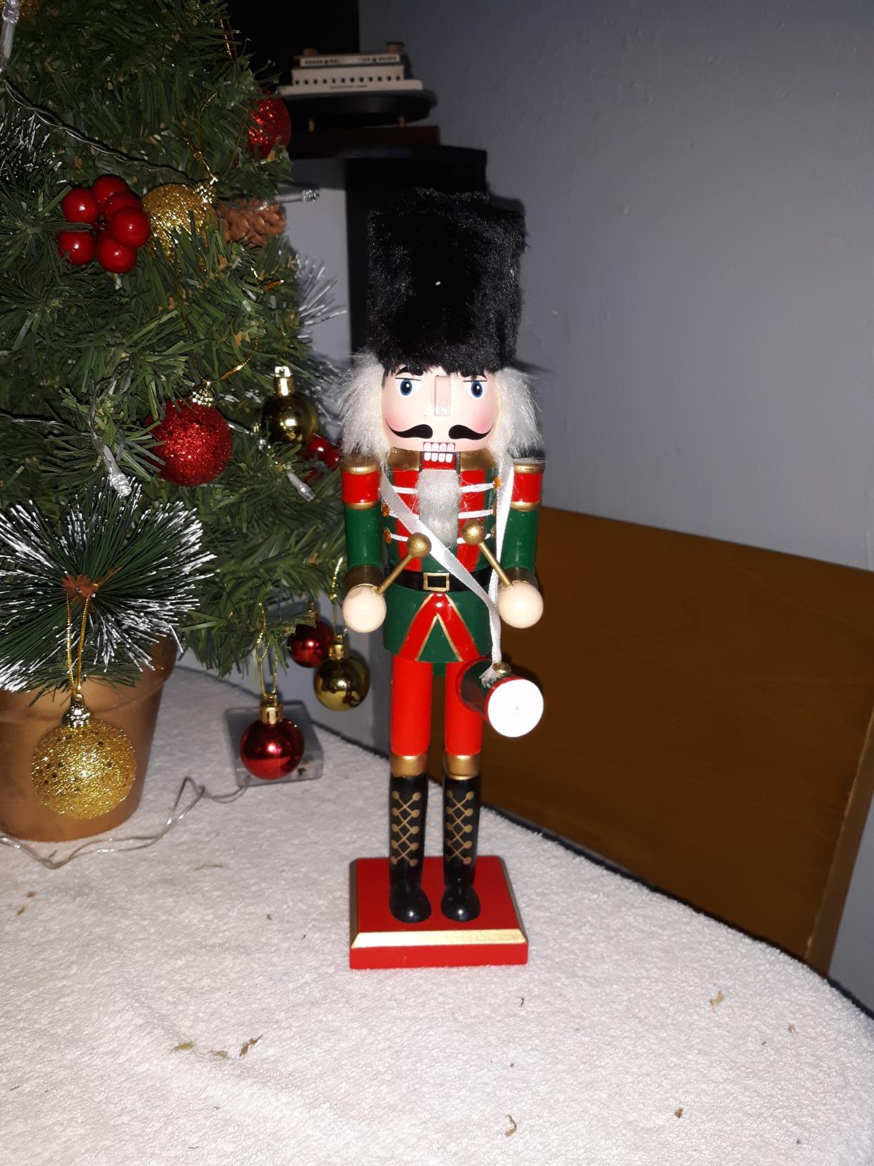 Wooden Nutcracker Ornaments Christmas Decoration Figures Puppet Home Decor (12 Inch) (Set) customer photo 1
