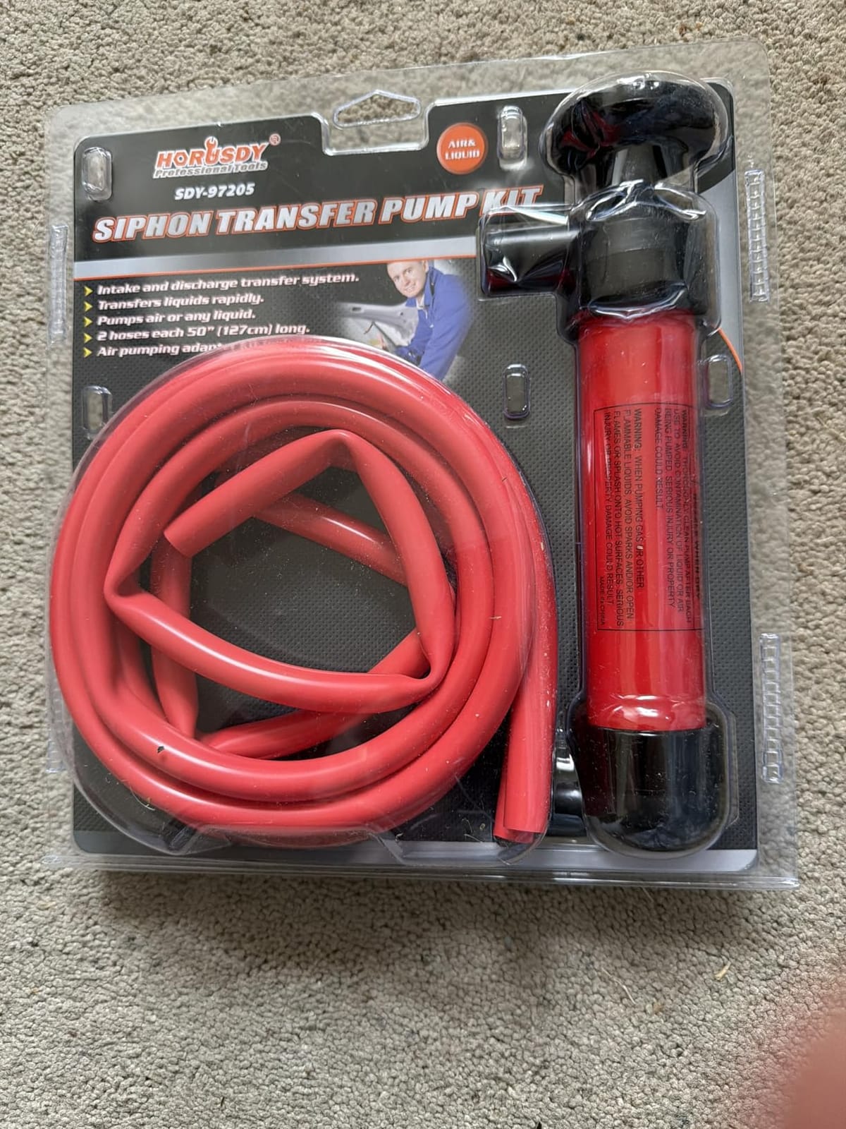 HORUSDY Multi-Use Siphon Fuel Transfer Pump Kit for Gas Oil and Liquids customer photo 1