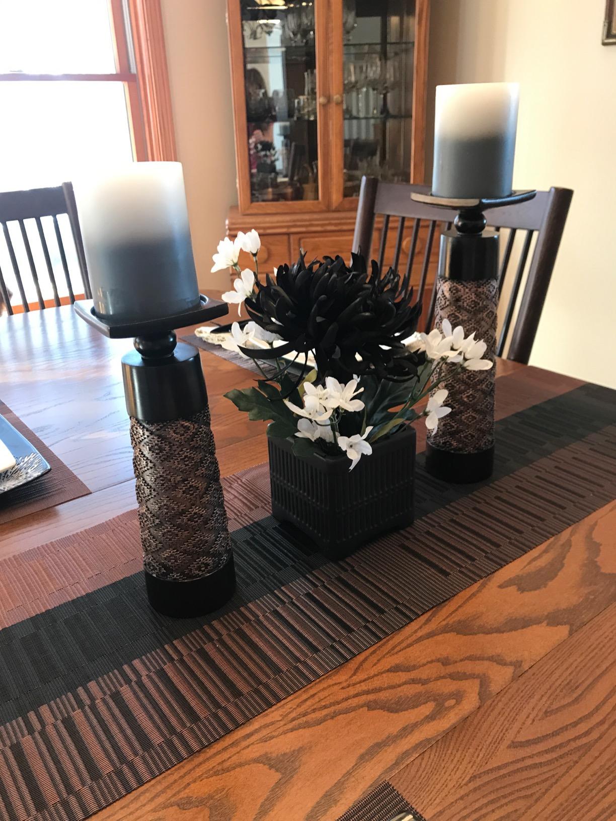 Creative Scents Dublin Brown Pillar Candle Holder Set of 2 - Home Decor Aesthetic, Coffee Table Decor Mantel Centerpieces Table Decorations, Living Room Decor or Dining Tabletop Decor -Gift Packaged- customer photo 2